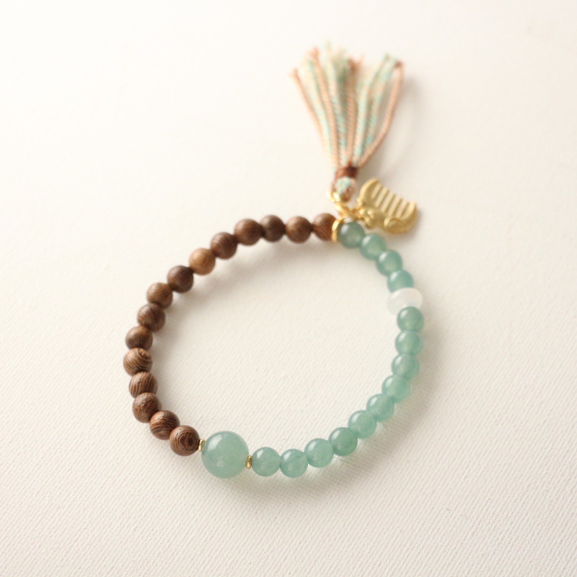 JEKIRA Zen Sandalwood & Green Gemstone Bracelet Set