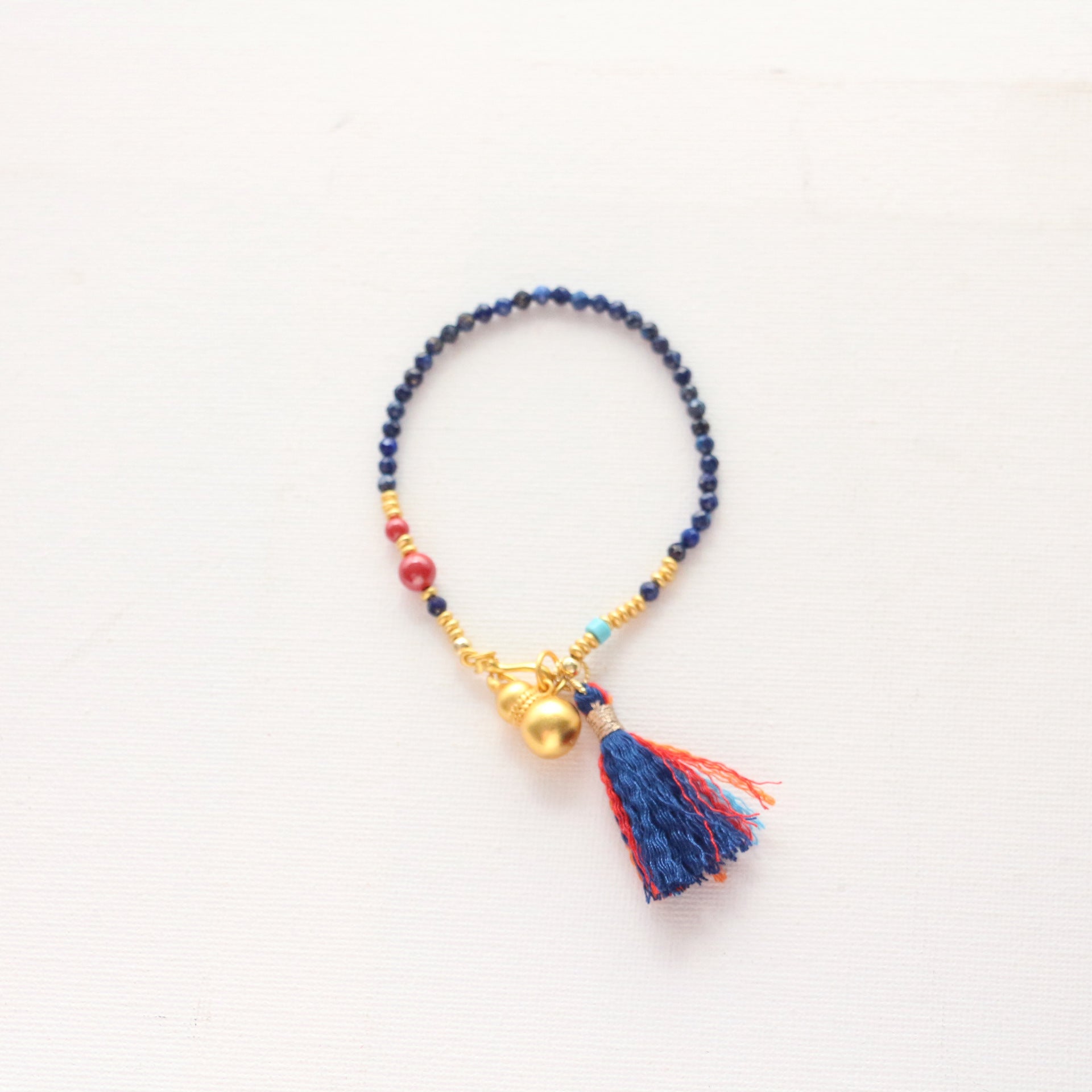 Jekira Lapis Lazuli & Imperial Sand Gourd Tassel Necklace and Bracelet Set