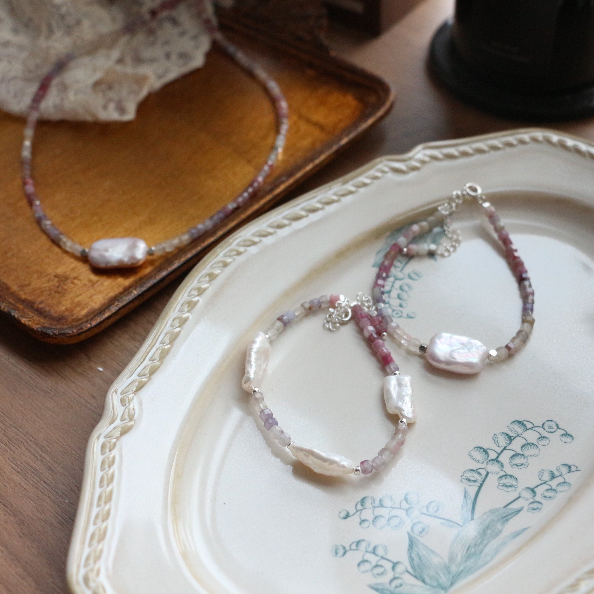 JEKIRA Lavender Gradient & Baroque Pearl Jewelry Set