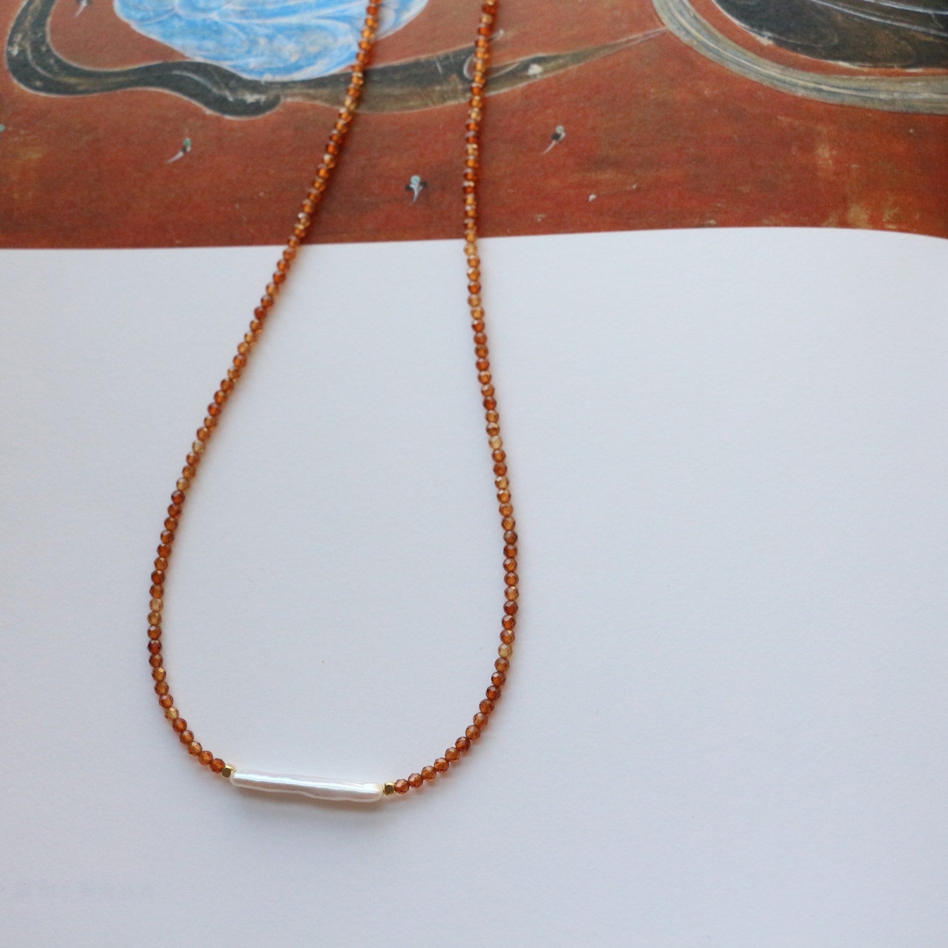 Jekira Orange Garnet Gradient Necklace