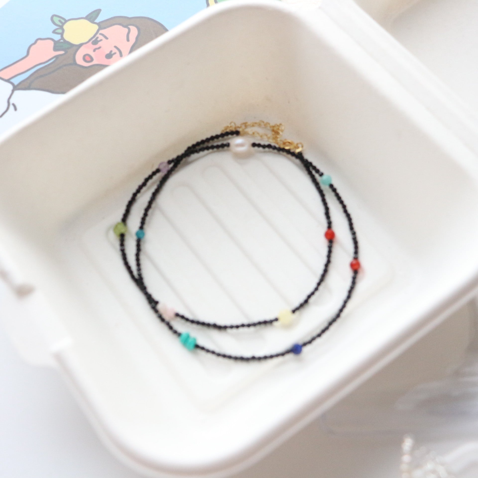 Jekira Black Crystal & Multigem Necklace
