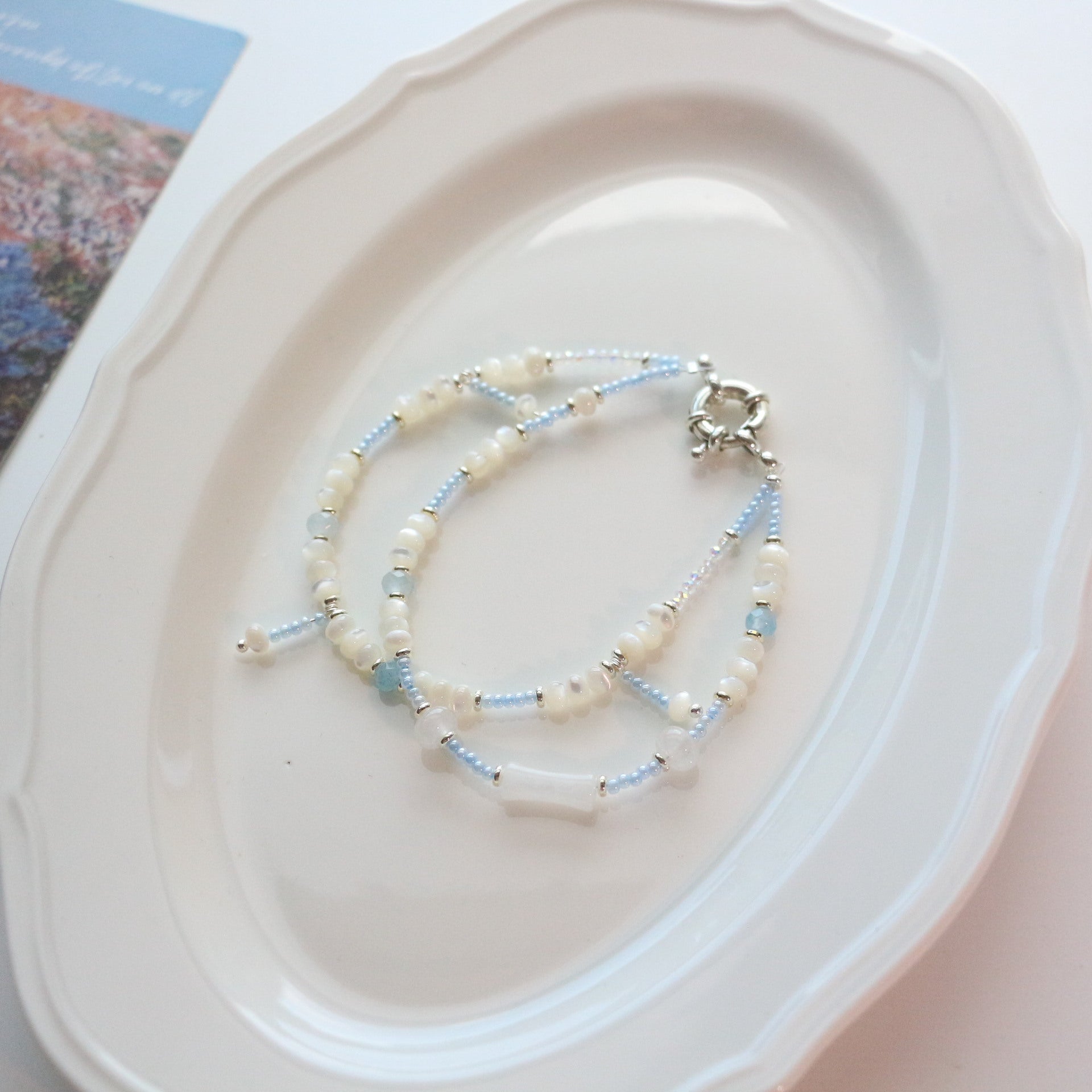 JEKIRA Aquamarine & White Crystal Jewelry Set