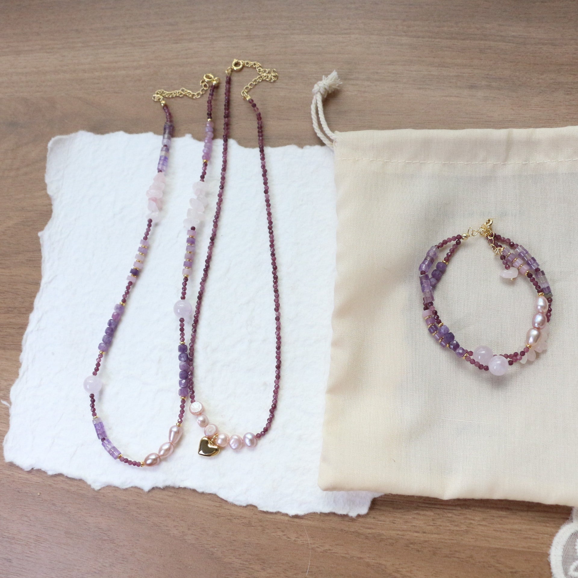 JEKIRA Amethyst & Pearl Jewelry Set