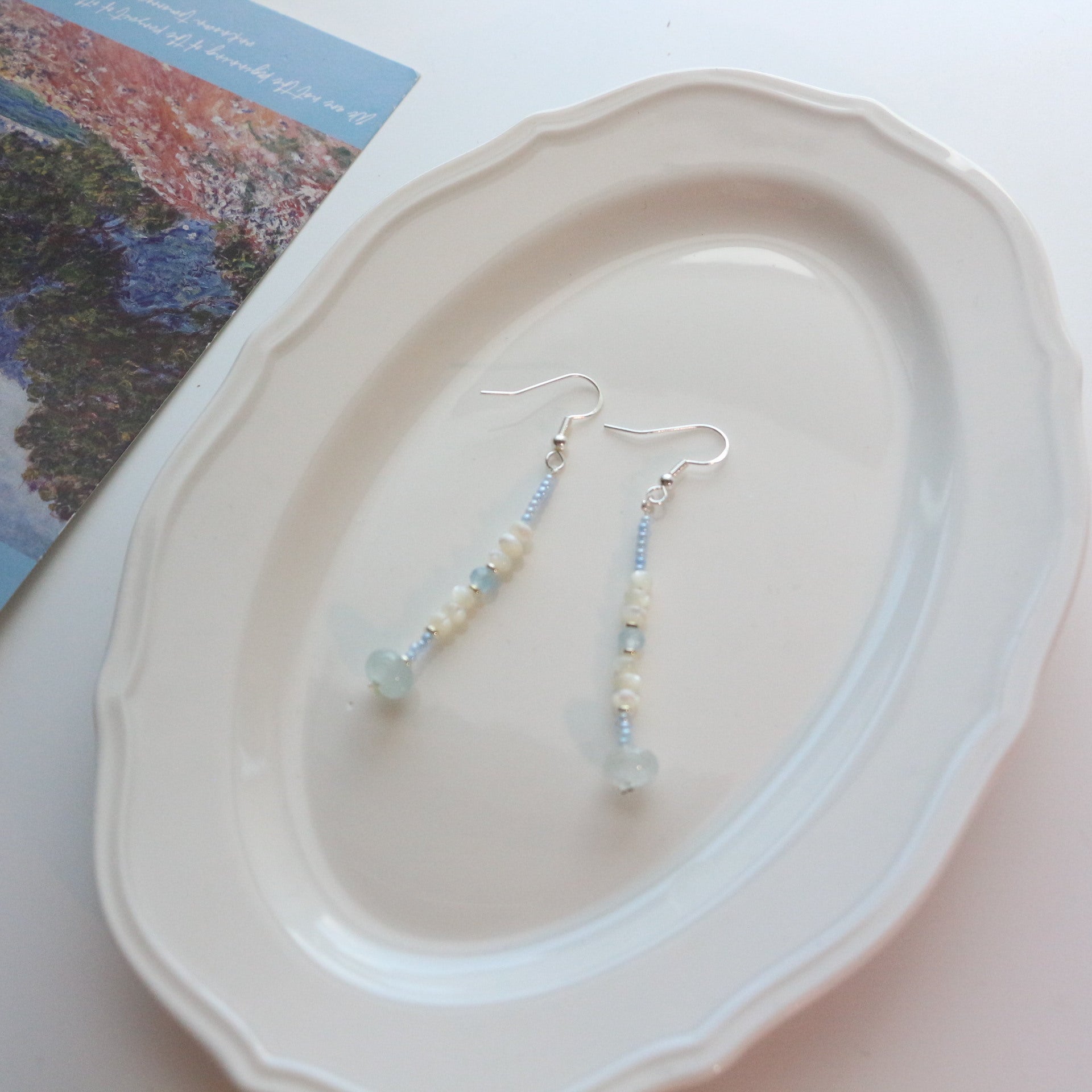 JEKIRA Aquamarine & White Crystal Jewelry Set