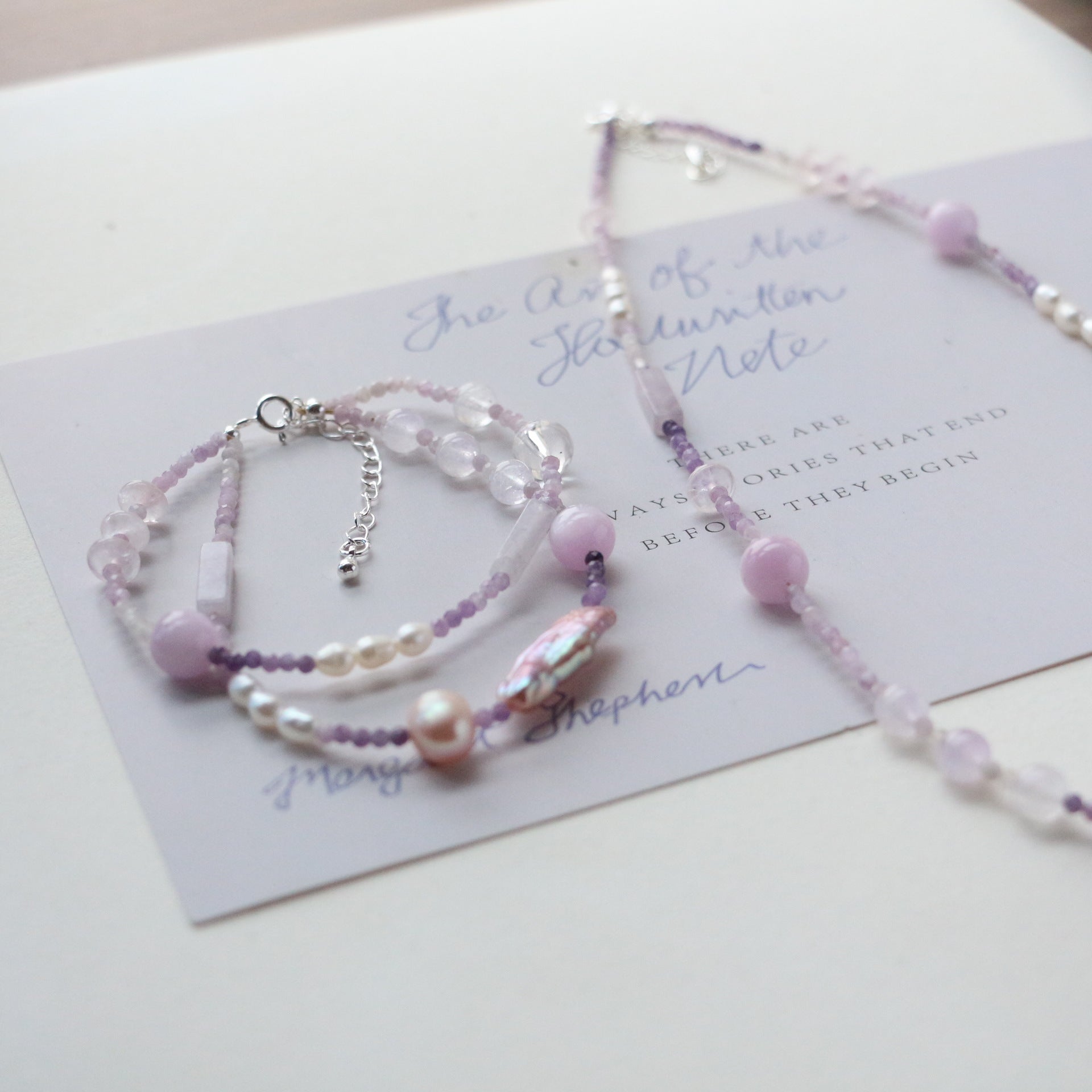 JEKIRA Lilac Amethyst & Pearl Duo - Necklace & Bracelet Set