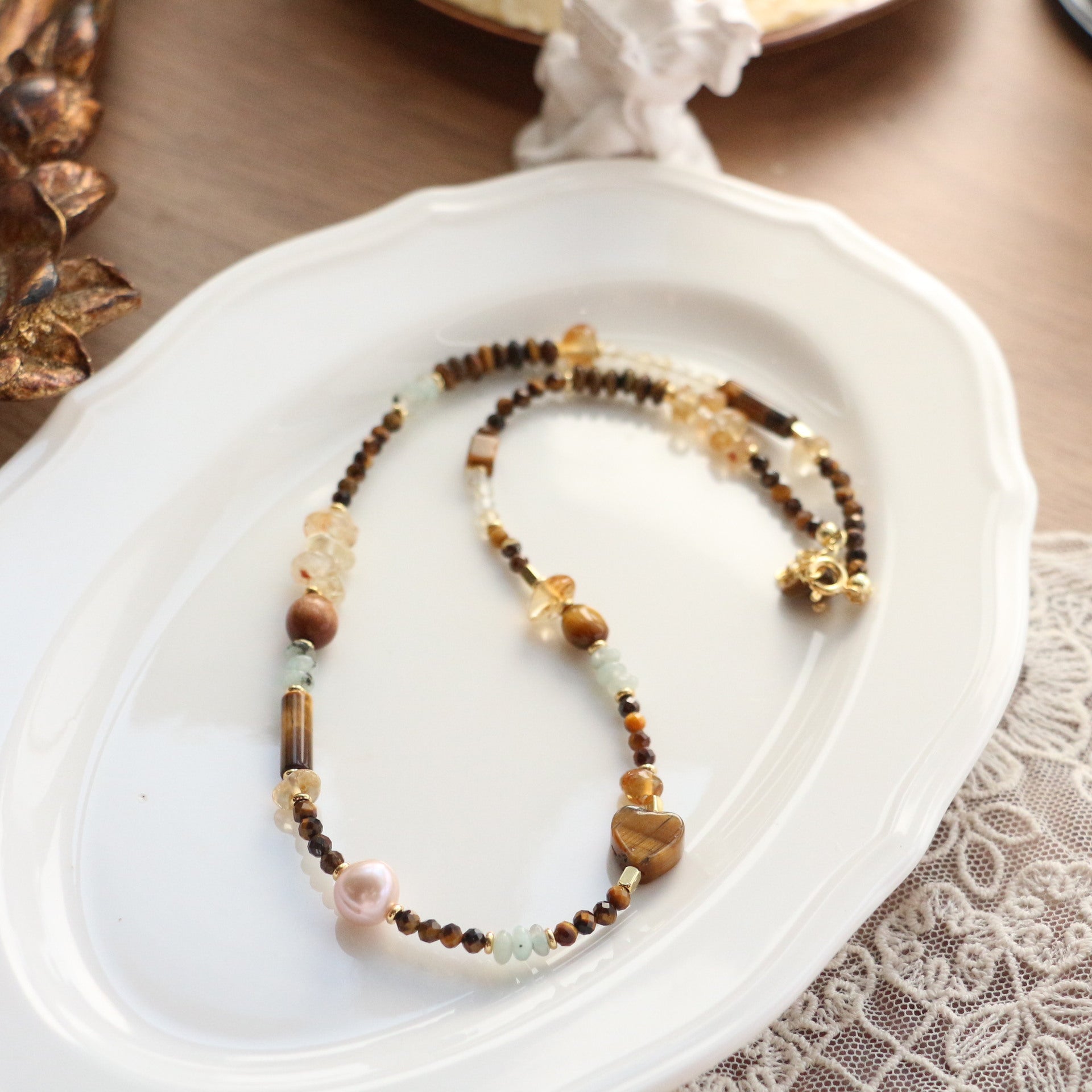 Jekira Summer Couple’s Tiger Eye Necklace Set