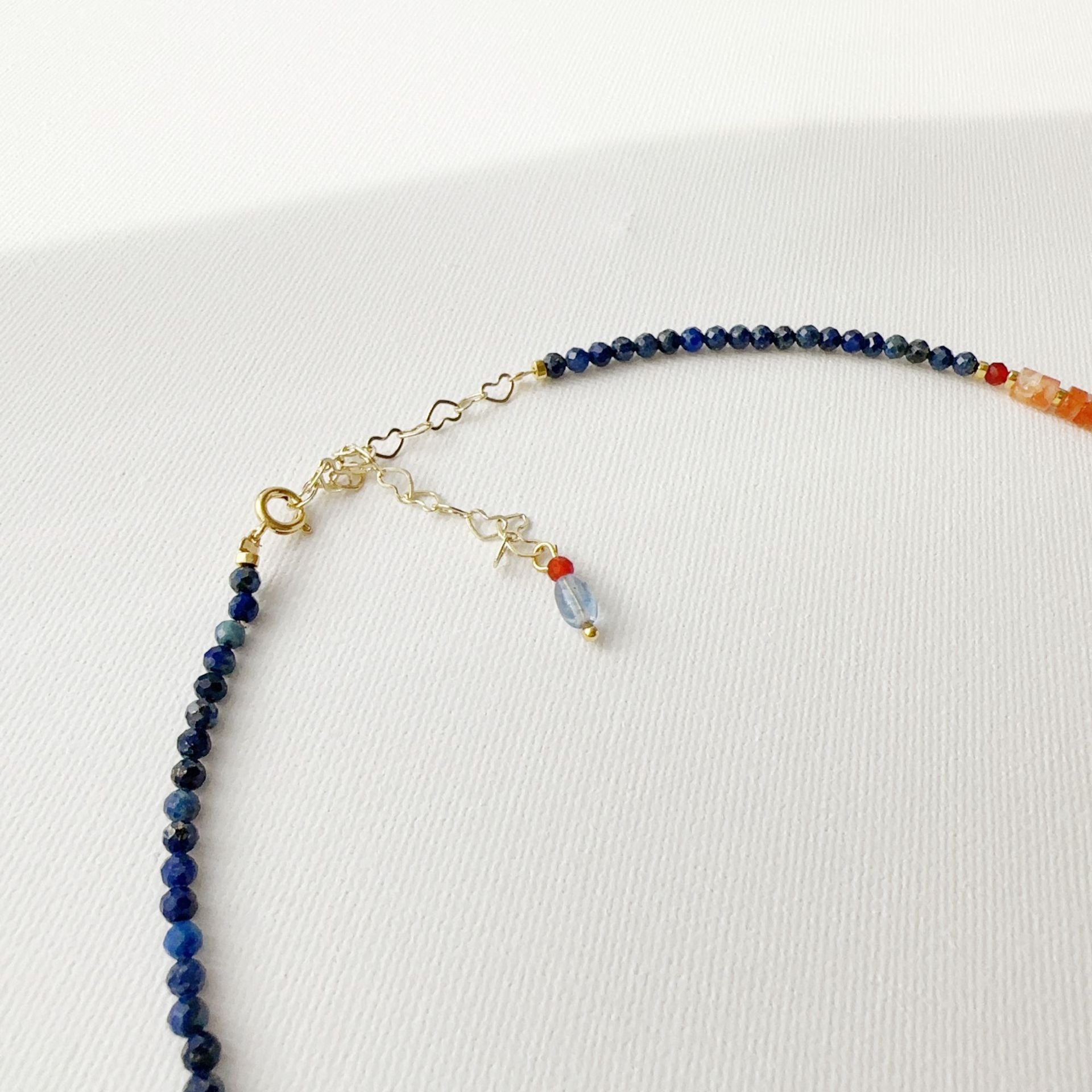 JEKIRA Double-Layer Lapis Lazuli & Red Agate Pendant Necklace