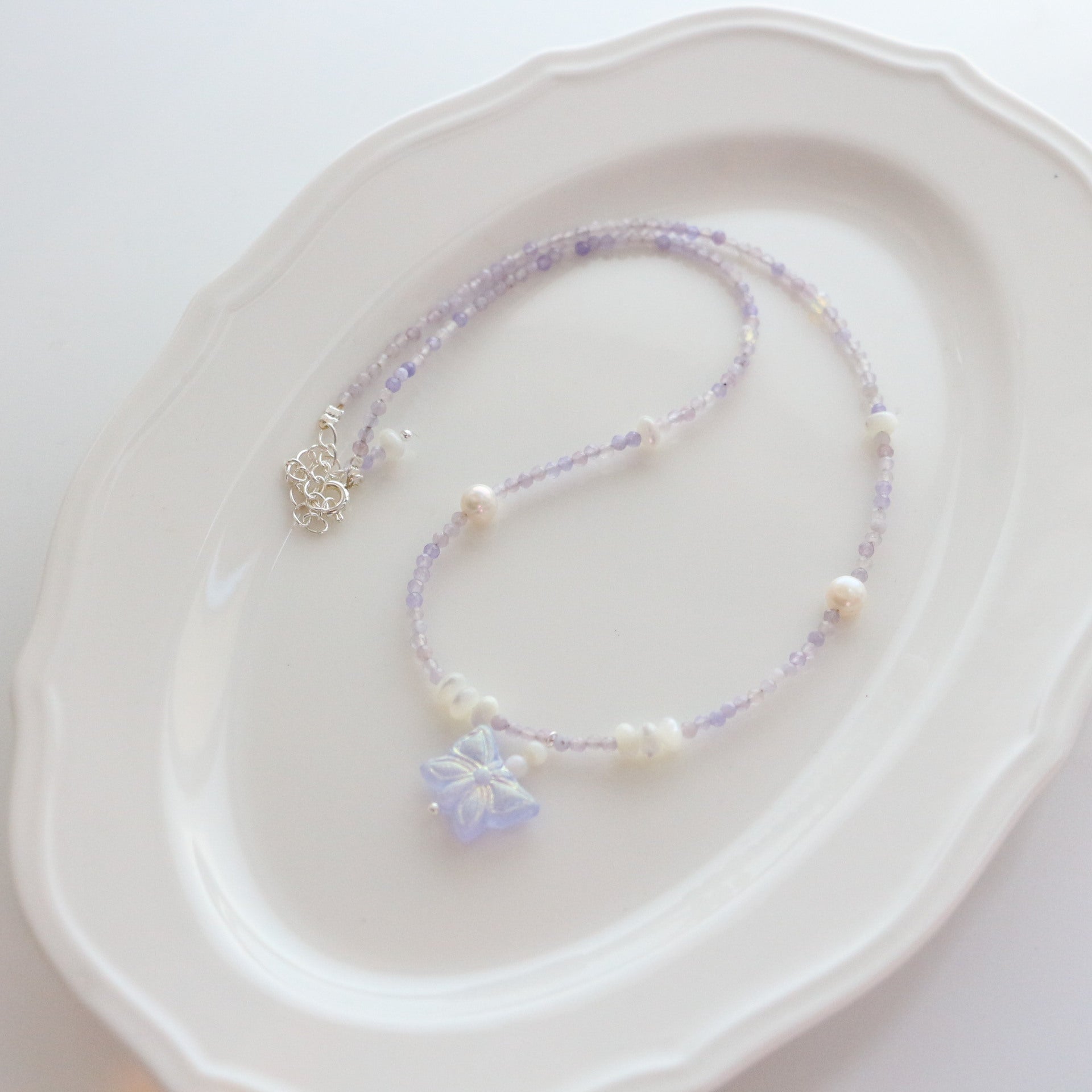 Jekira Amethyst & Baroque Pearl Butterfly Necklace