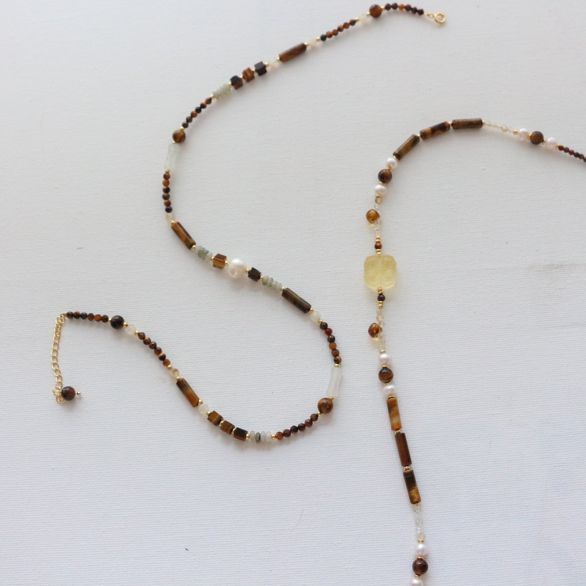 Jekira Maillard Tiger’s Eye & Citrine Jewelry Set
