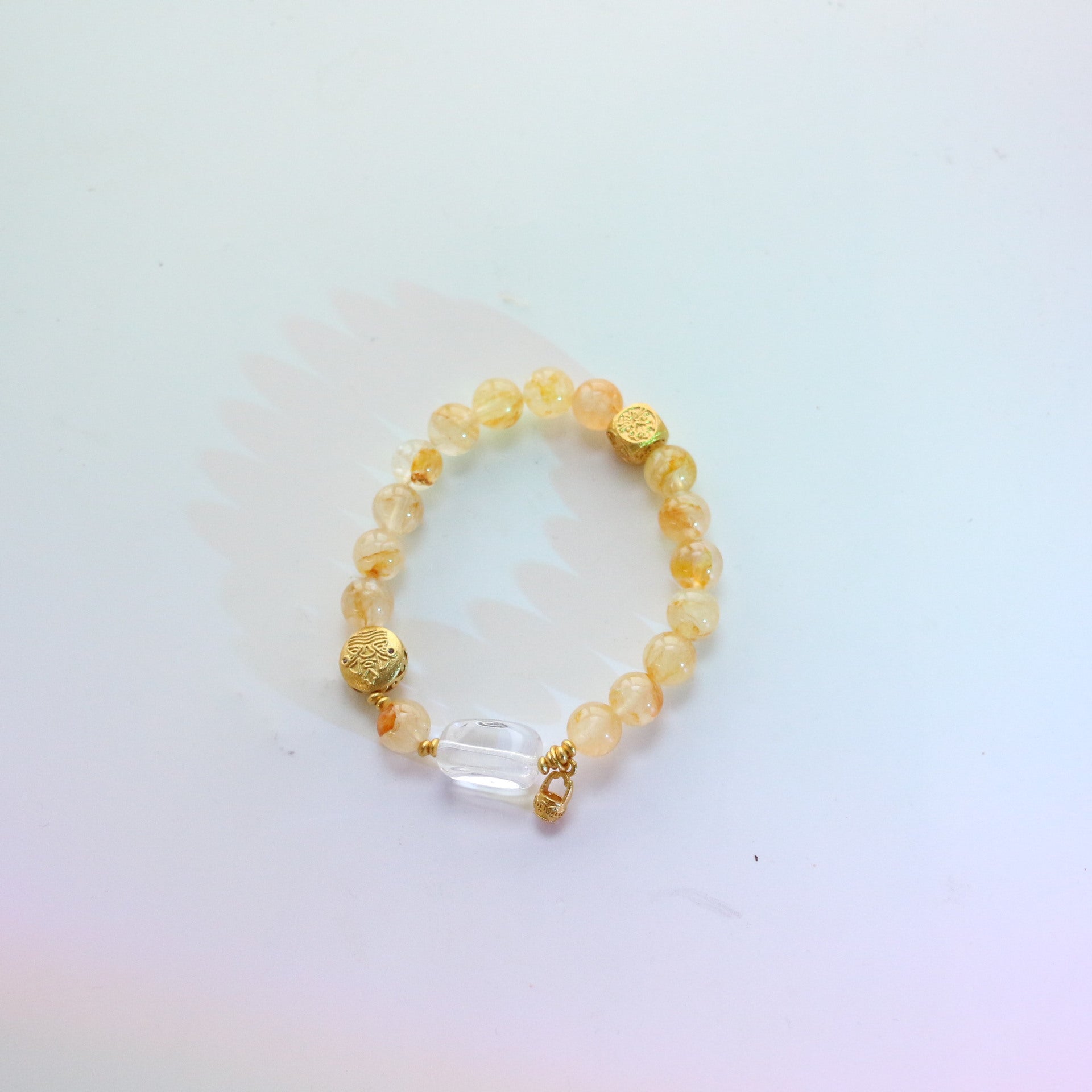 JEKIRA Yellow Quartz & White Crystal Bracelet
