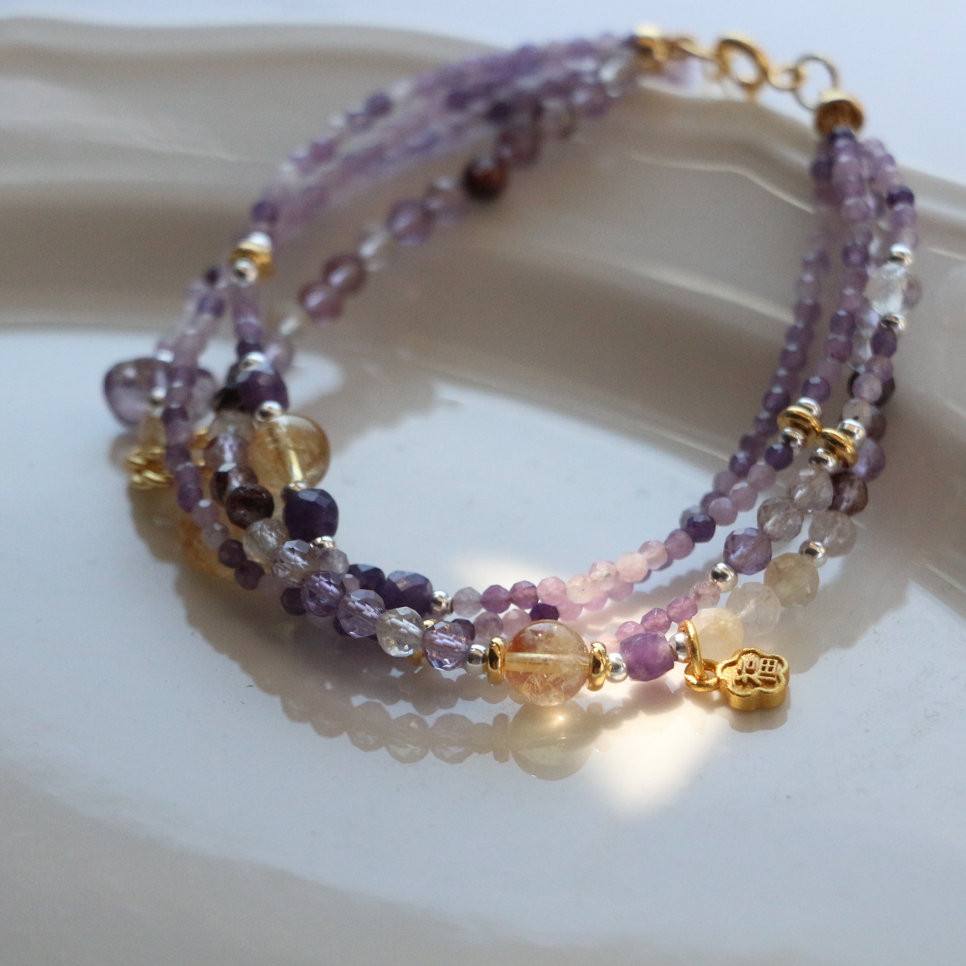 Jekira Amethyst & Citrine Multi-Layer Bracelet