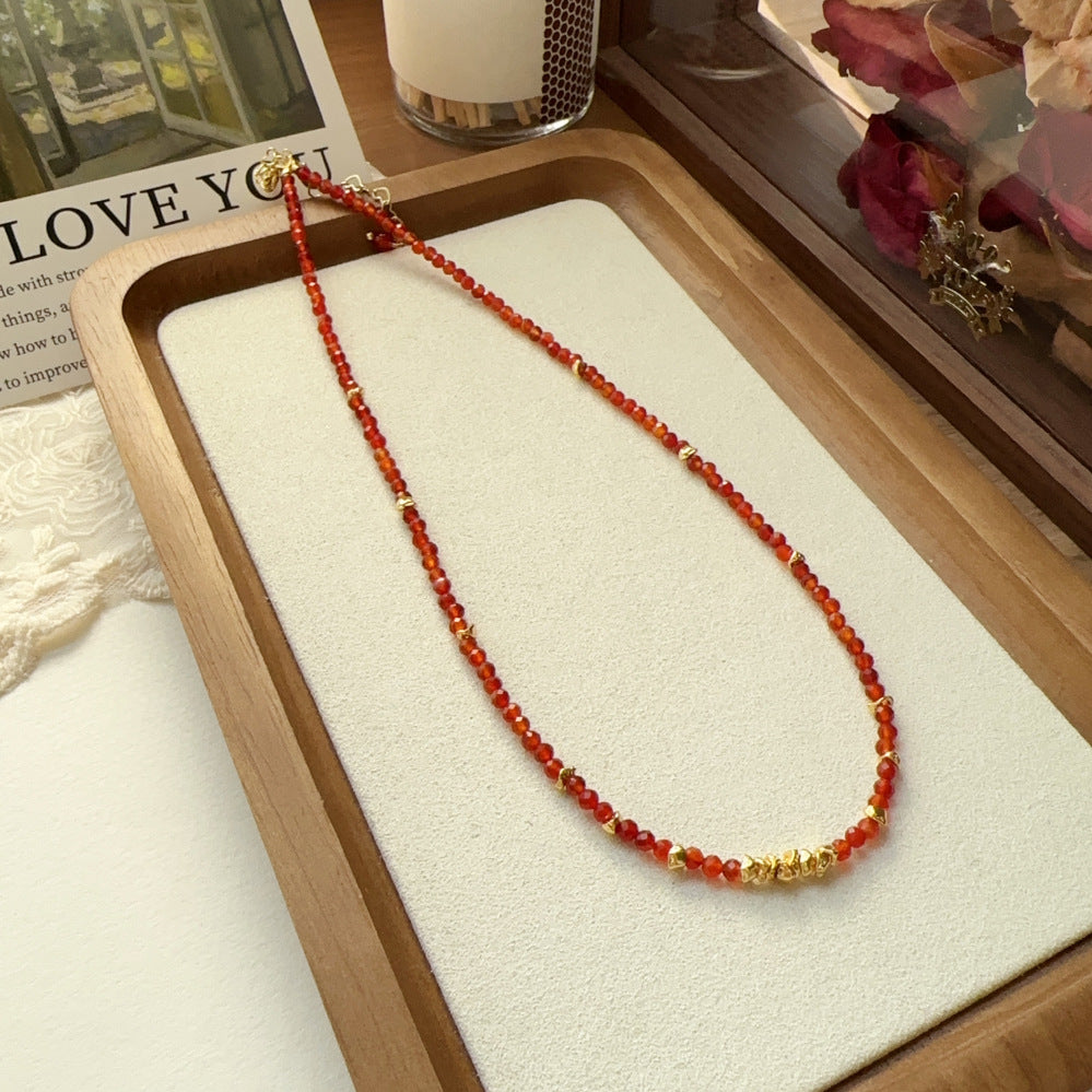 Jekira Red Agate & Baroque Pearl Necklace Set