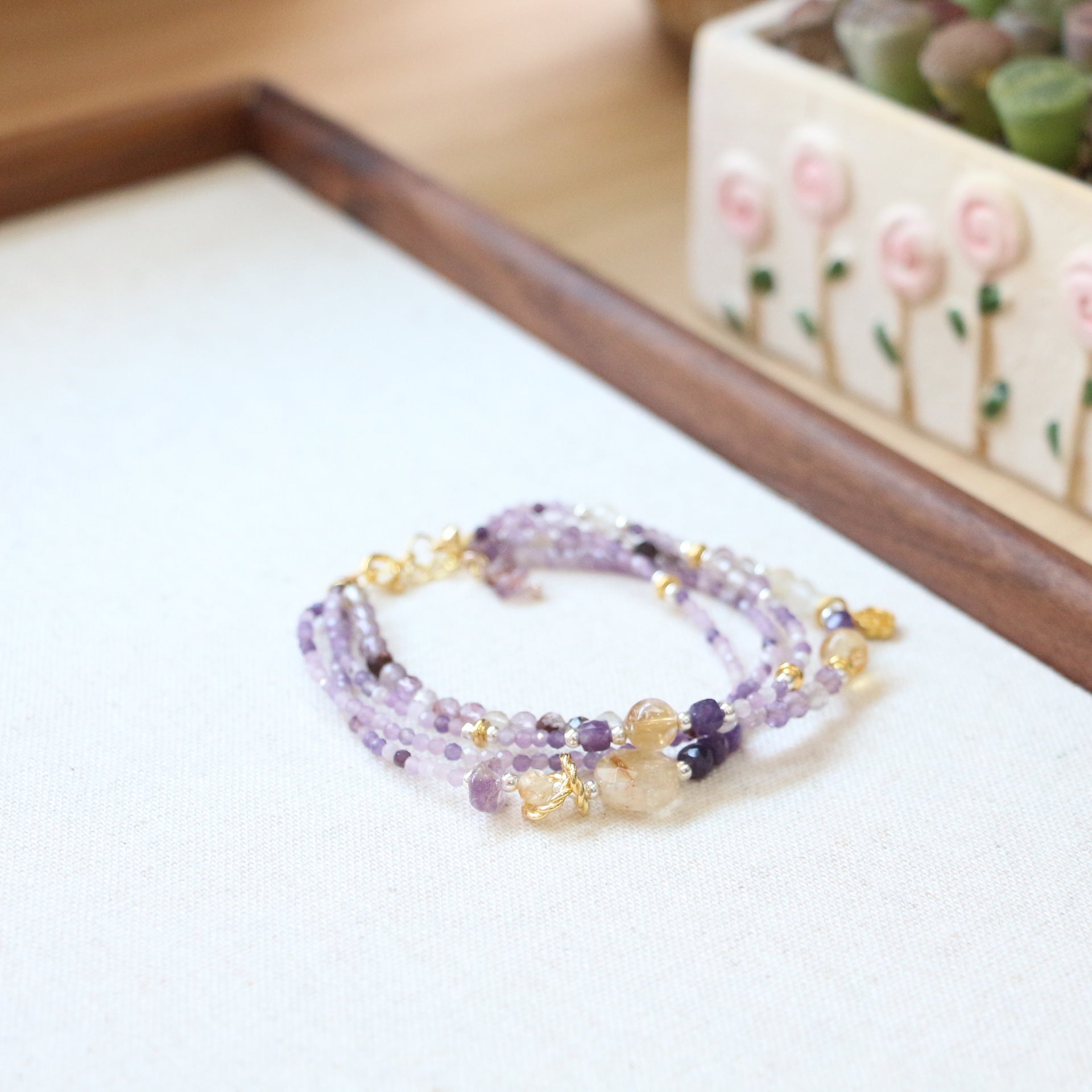 Jekira Amethyst & Citrine Multi-Layer Bracelet