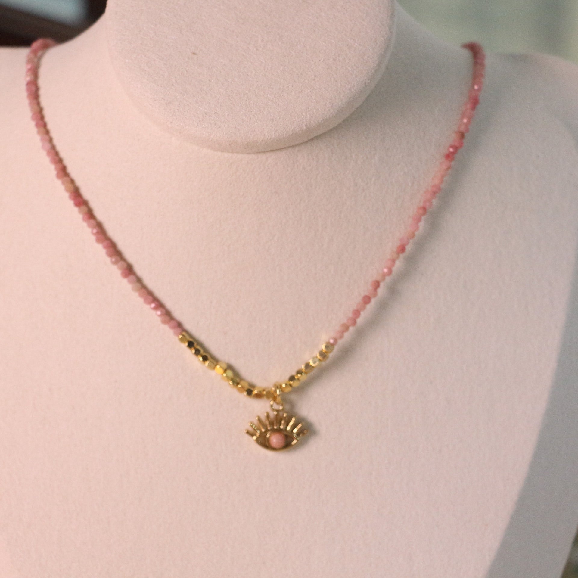 JEKIRA Natural Rhodonite Baroque Pearl Jewelry Set