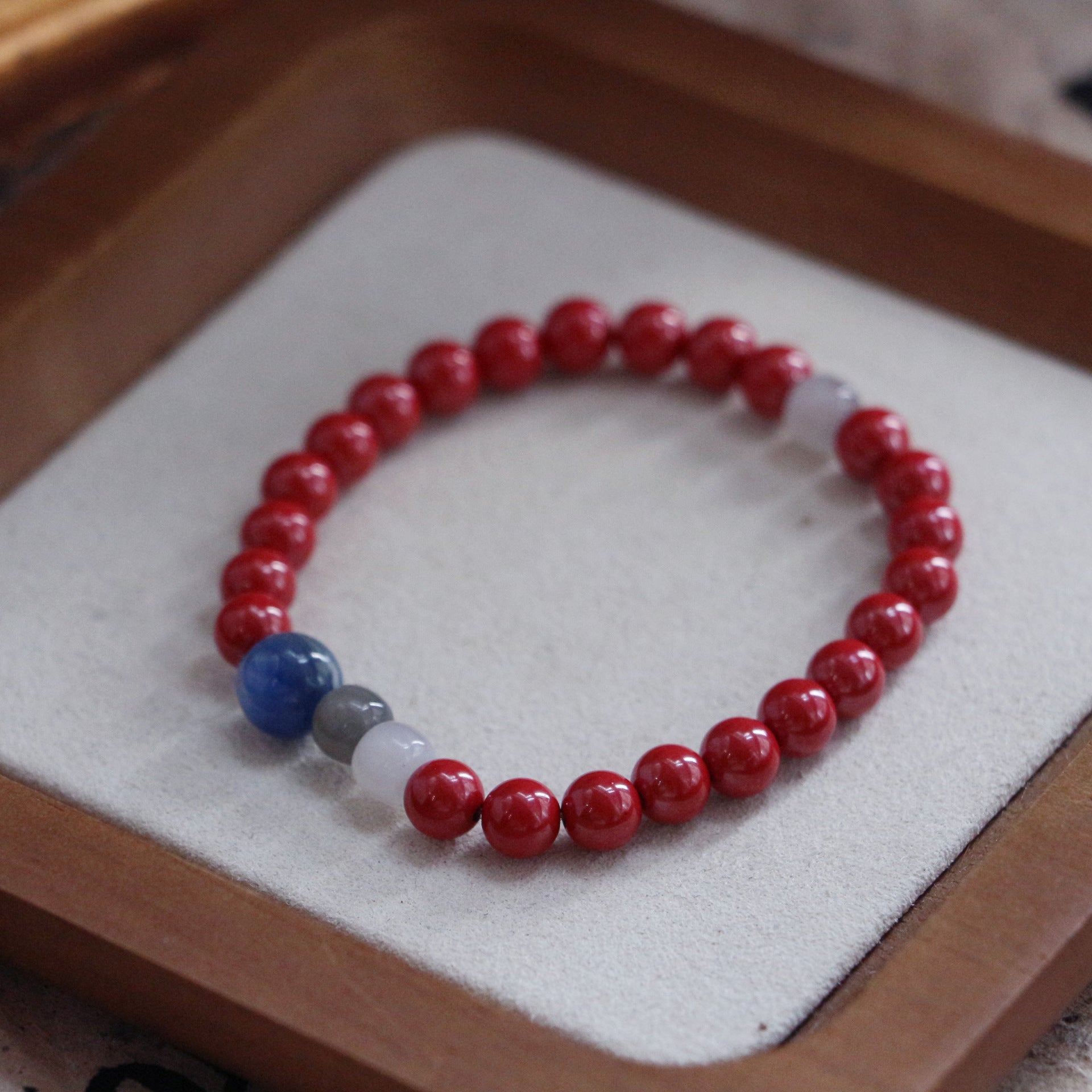 JEKIRA Imperial Cinnabar & Kyanite Bracelet