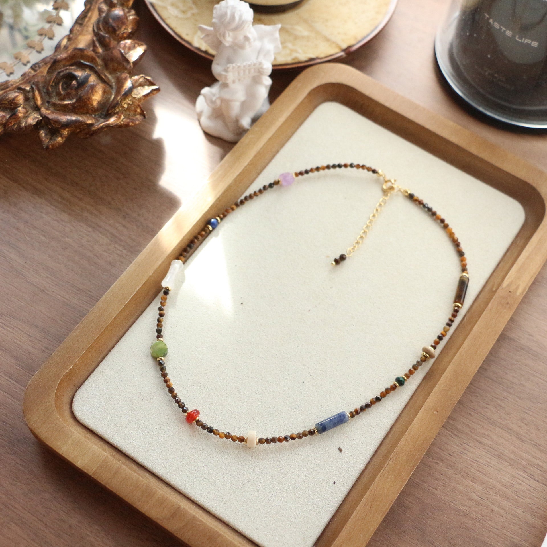 Jekira Tiger’s Eye & Agate Couple’s Necklace Se