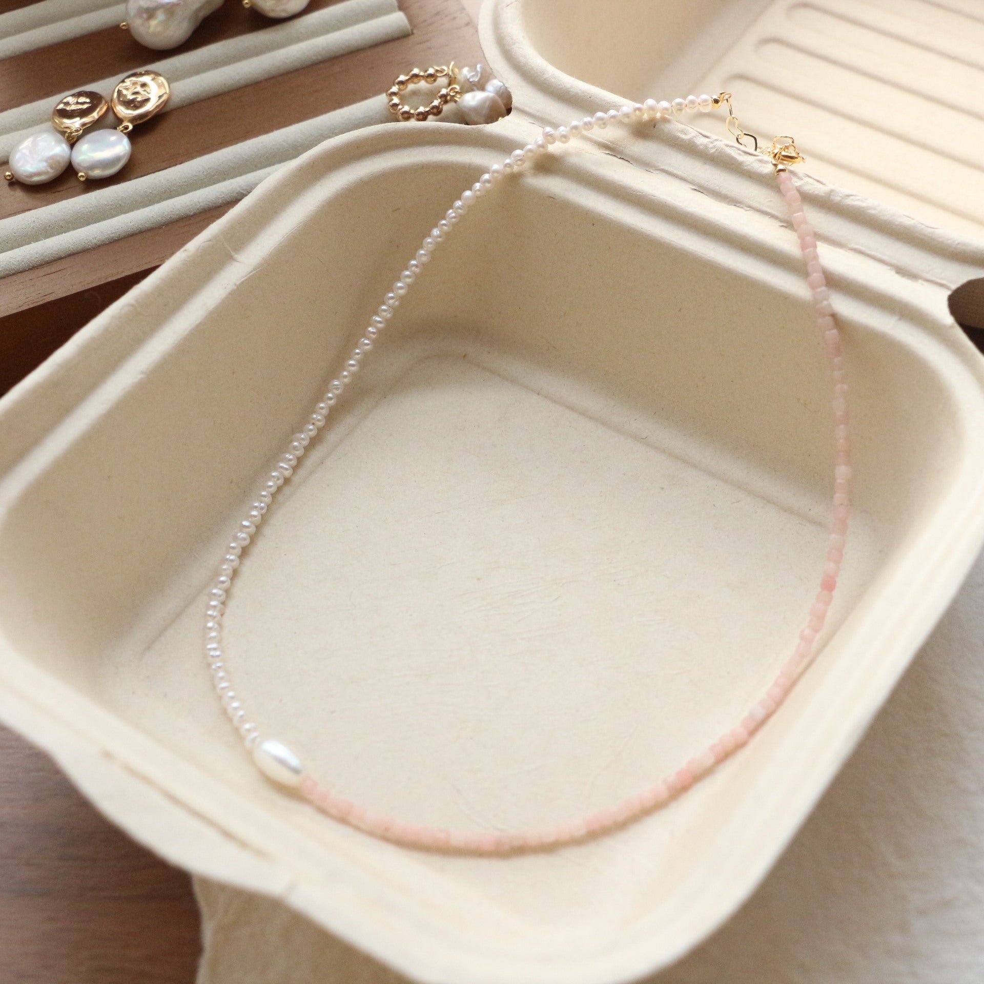 Jekira Pink Gemstone & Baroque Pearl Necklace Collection