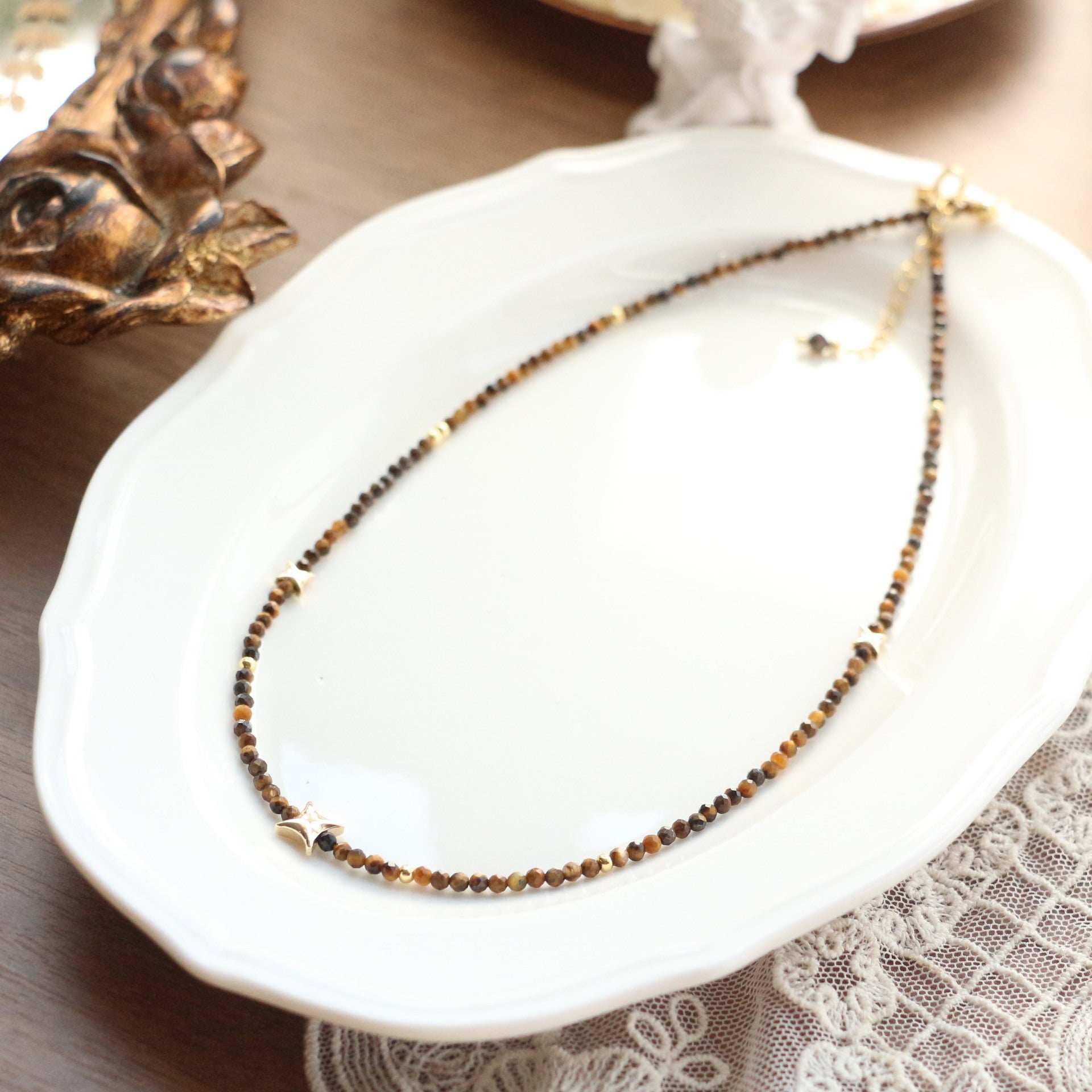 JEKIRA Summer New Ultra-Thin Tiger Eye Necklace – 39+6cm
