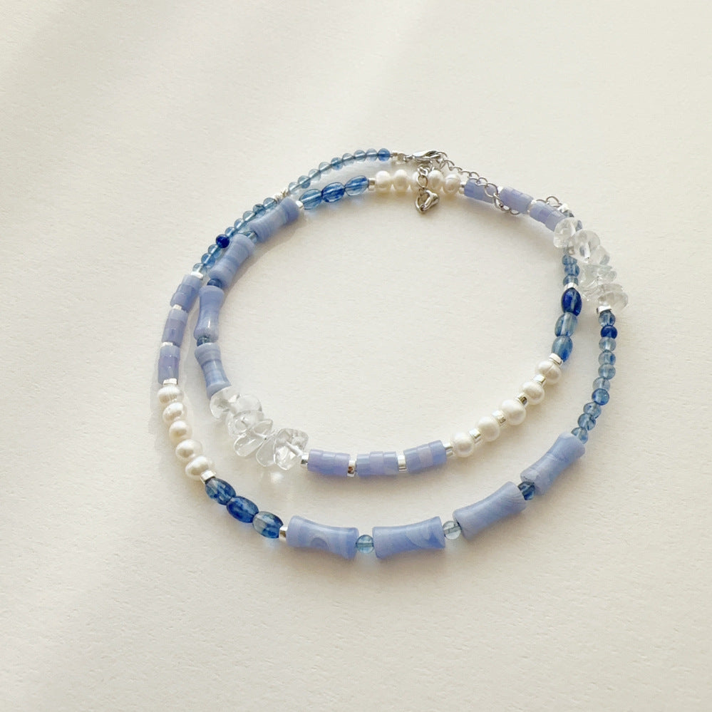 JEKIRA Chinese Ink-Wash Style Blue Gemstone Necklace