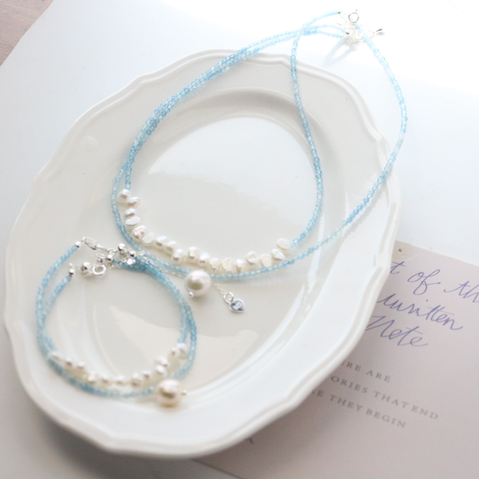 JEKIRA Aquamarine & Baroque Pearl Set
