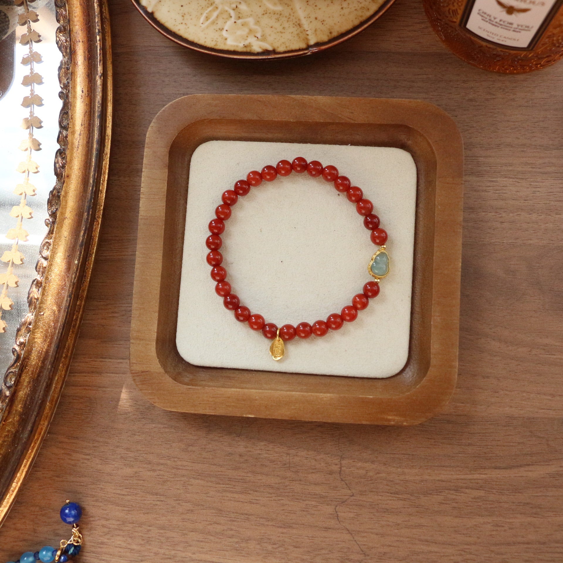JEKIRA 6mm Nanhong & Jadeite Gourd Bracelet