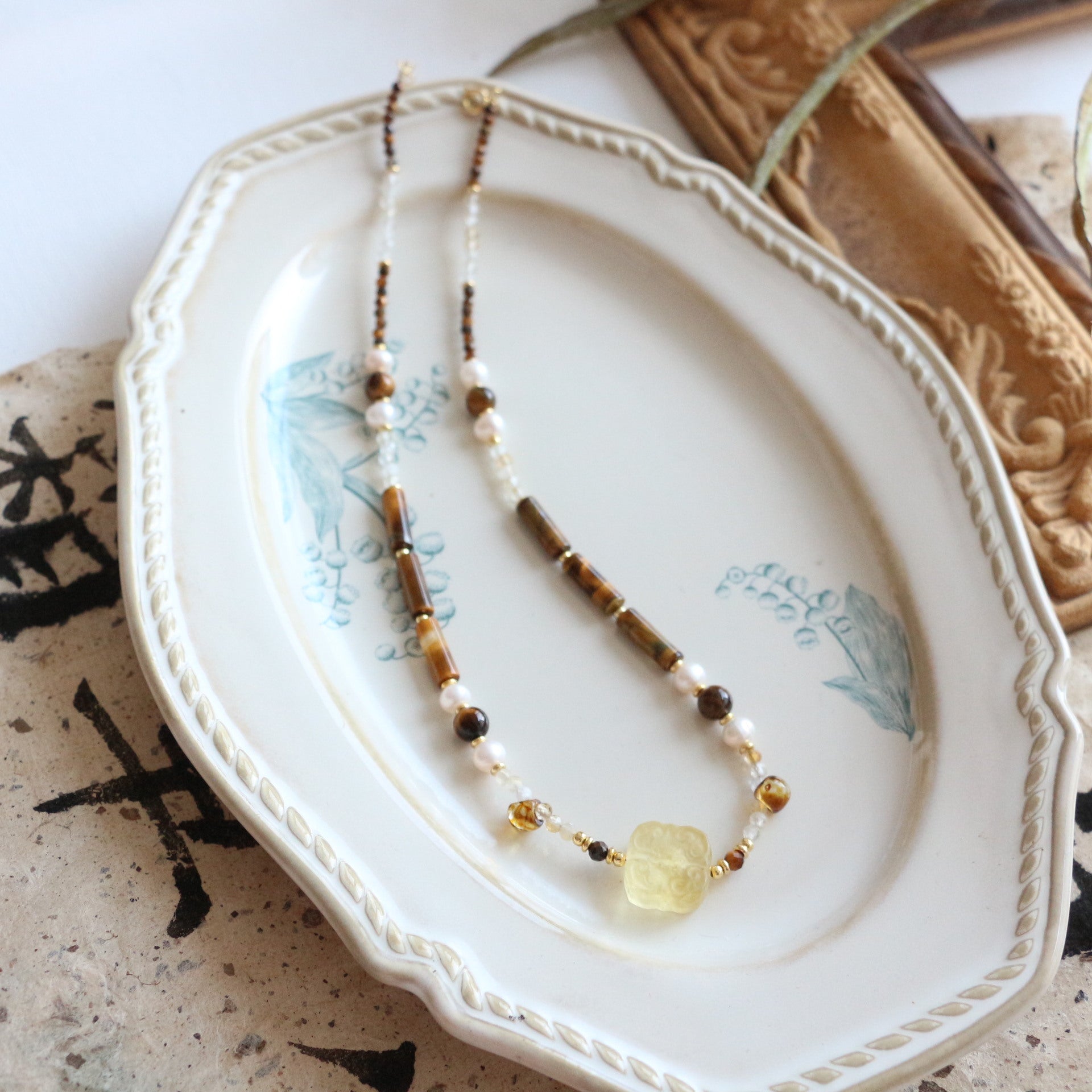 Jekira Maillard Tiger’s Eye & Citrine Jewelry Set