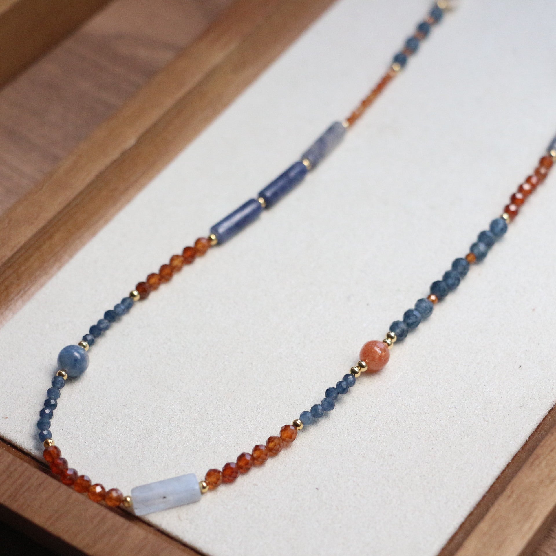 Jekira Blue Gemstone & Red Agate Jewelry Set