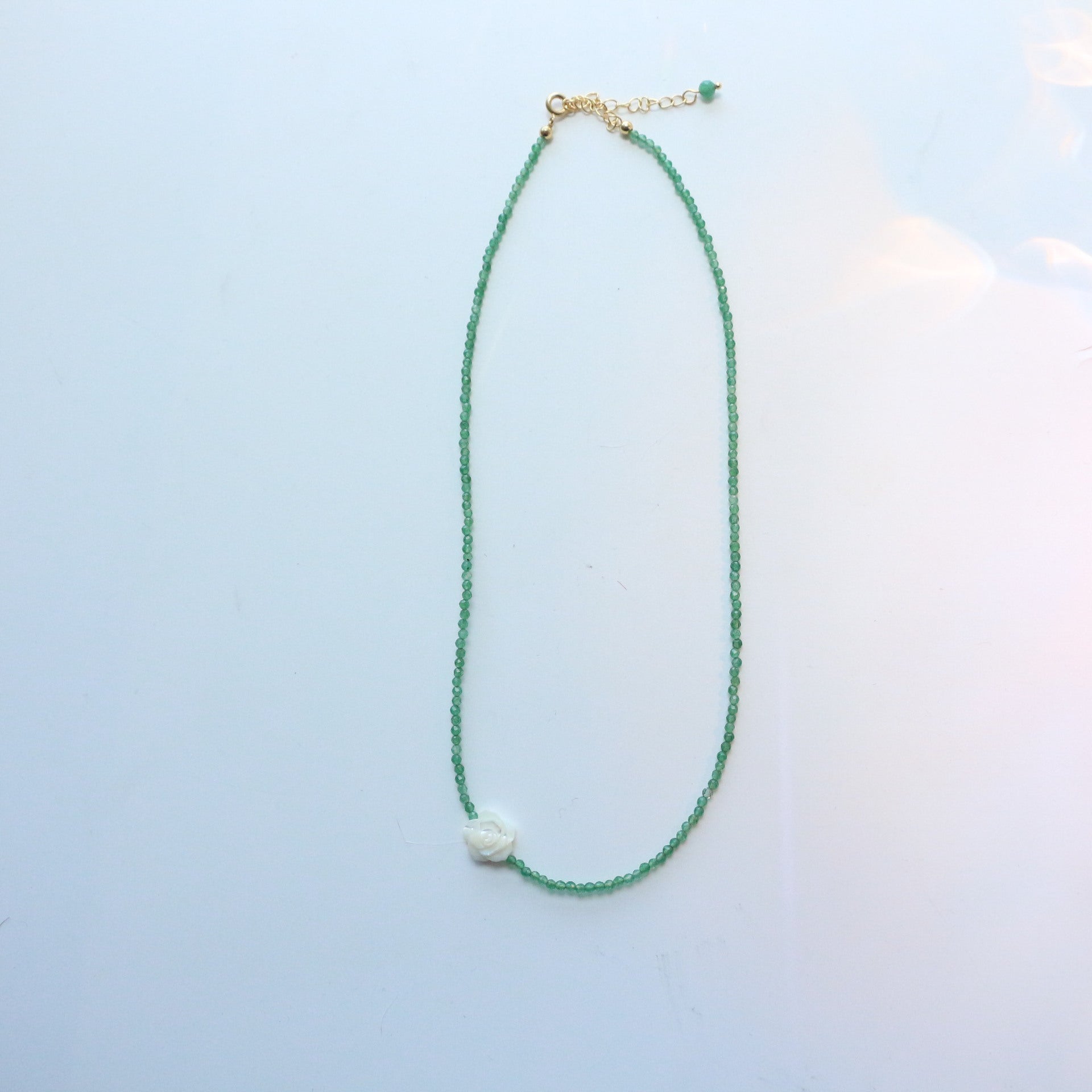 Jekira 3D Shell Rose & Green Agate Jewelry Set
