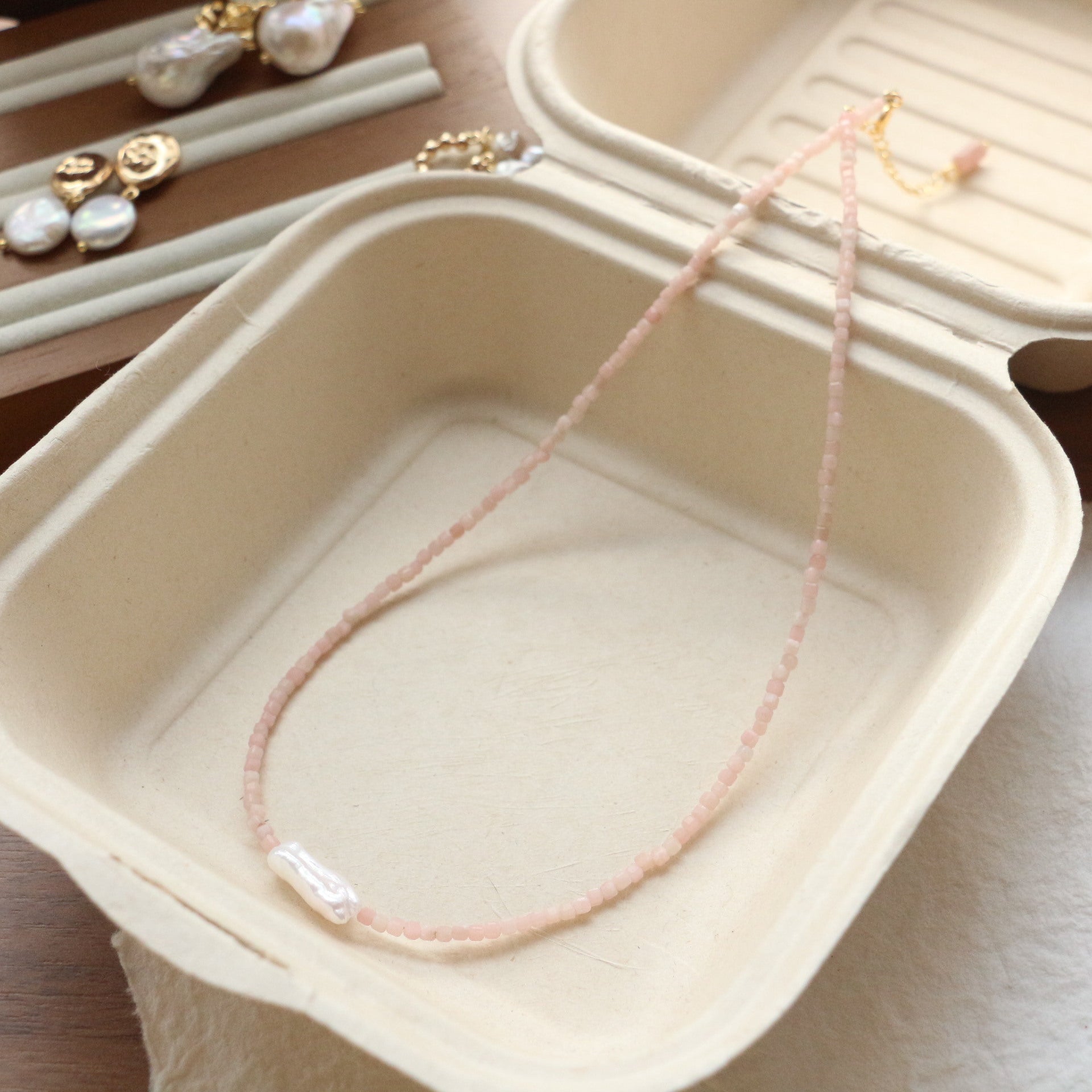 Jekira Pink Gemstone & Baroque Pearl Necklace Collection