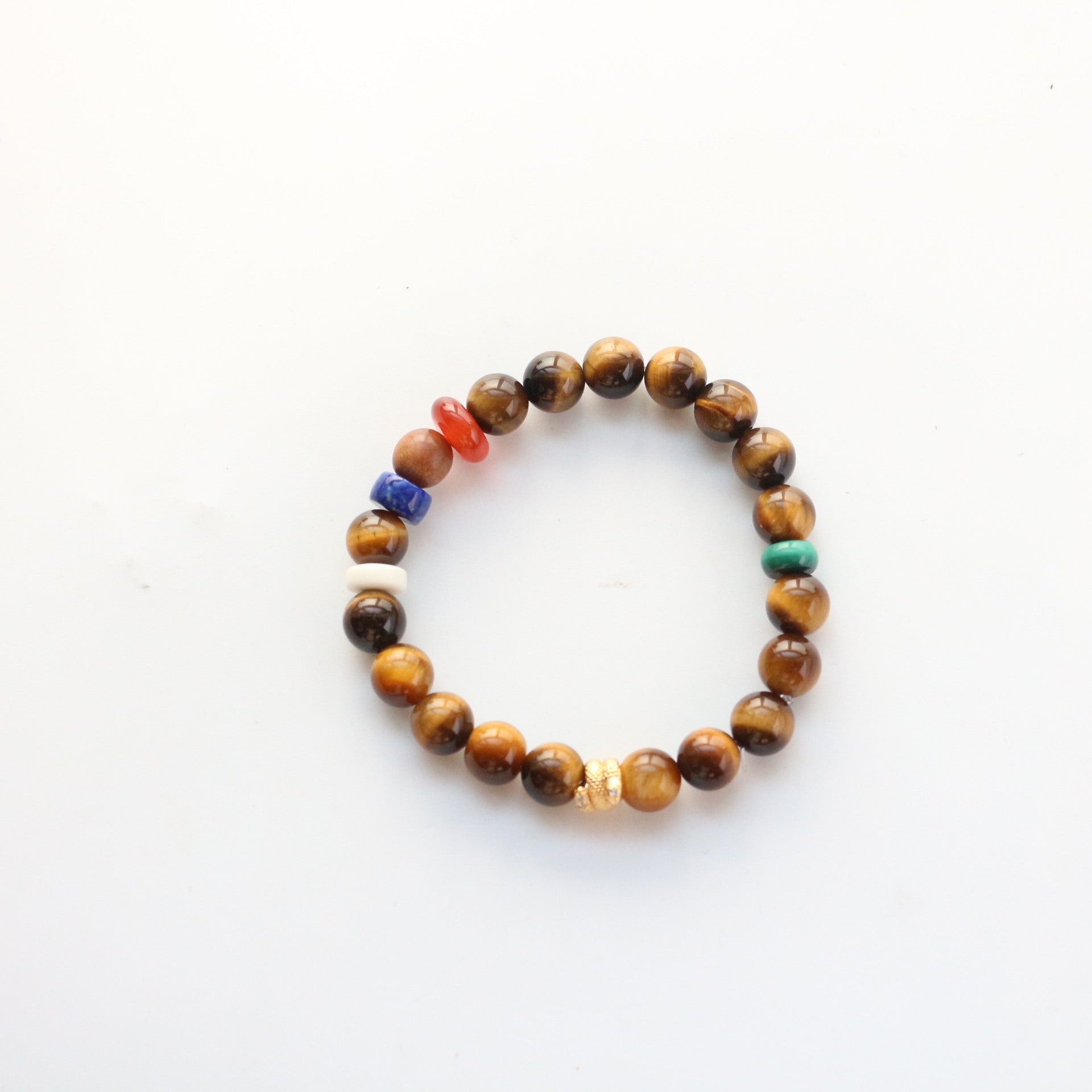 Jekira Chinese Style Tiger Eye, Lapis Lazuli & Malachite Bracelet