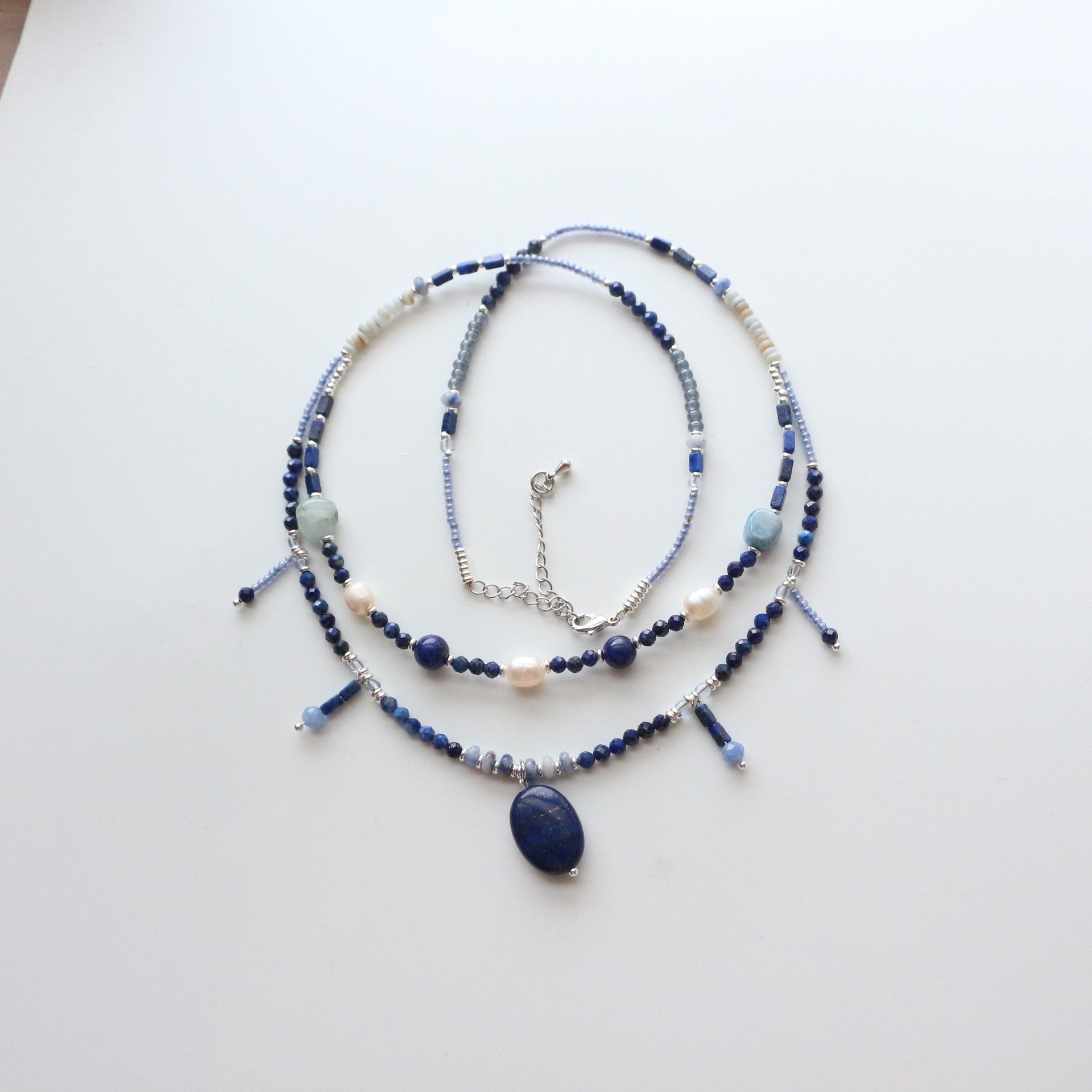 JEKIRA Sunset Oasis Turquoise & Spessartine Garnet Layering Necklace