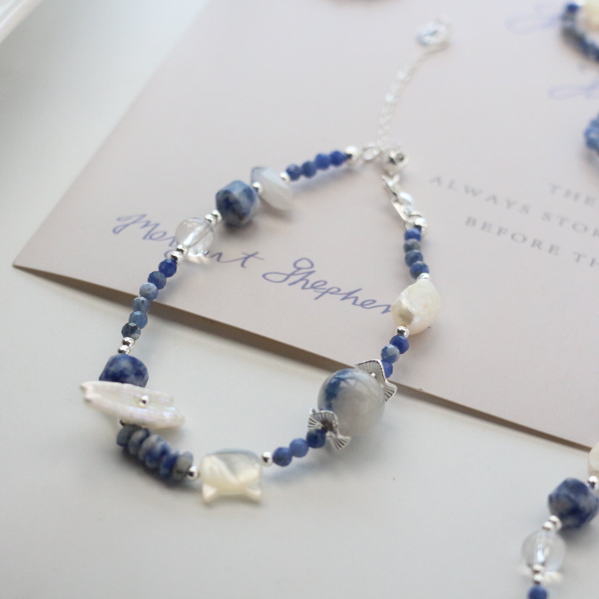 Jekira Ocean Blue Gemstone & Baroque Pearl Jewelry Set