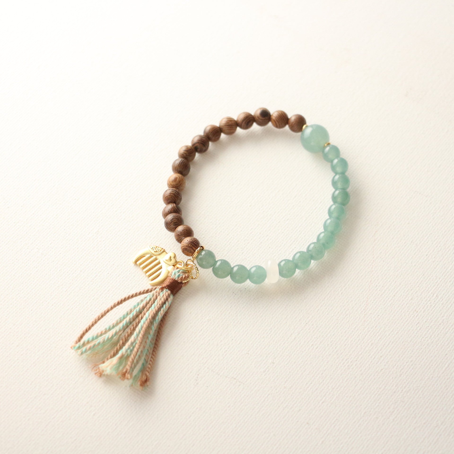 JEKIRA Zen Sandalwood & Green Gemstone Bracelet Set