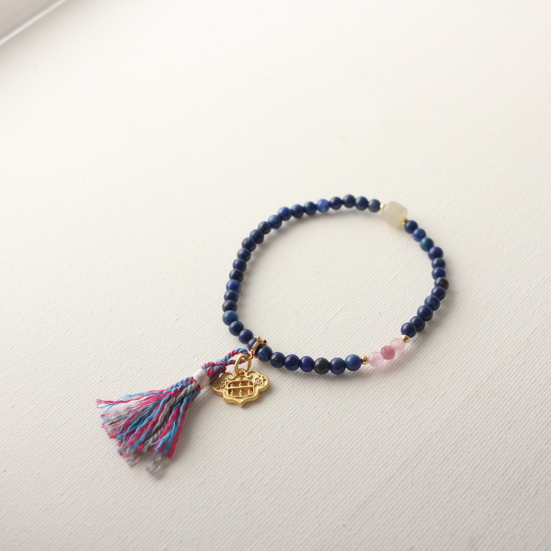 JEKIRA Ethnic Blue Gemstone Ruyi Lock Bracelet