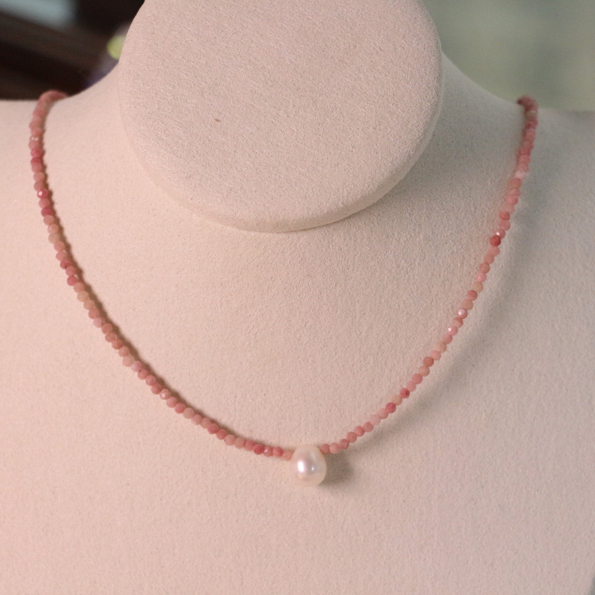 JEKIRA Natural Rhodonite Baroque Pearl Jewelry Set