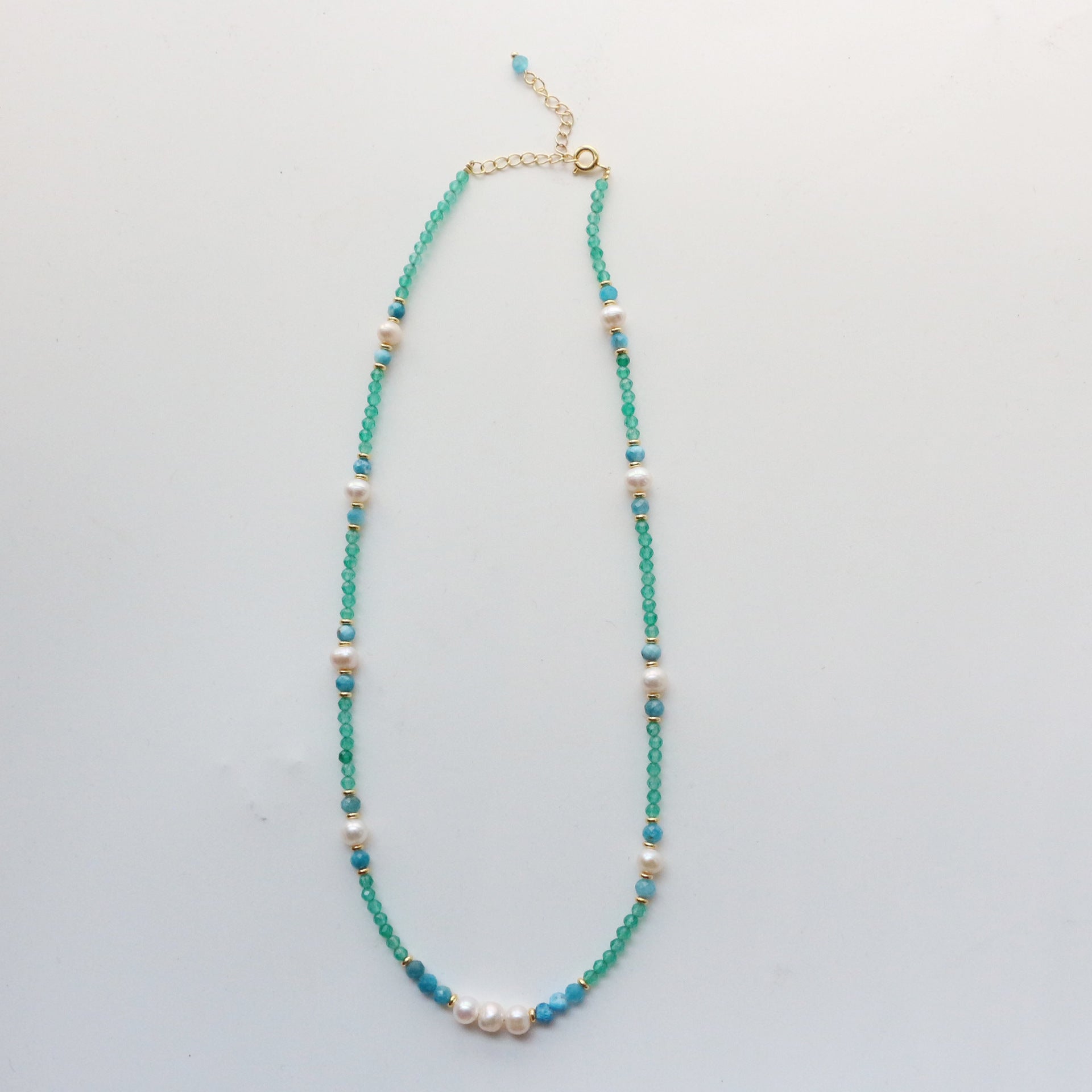 Jekira New Chinese Gemstone Tassel & Pearl Necklace Duo