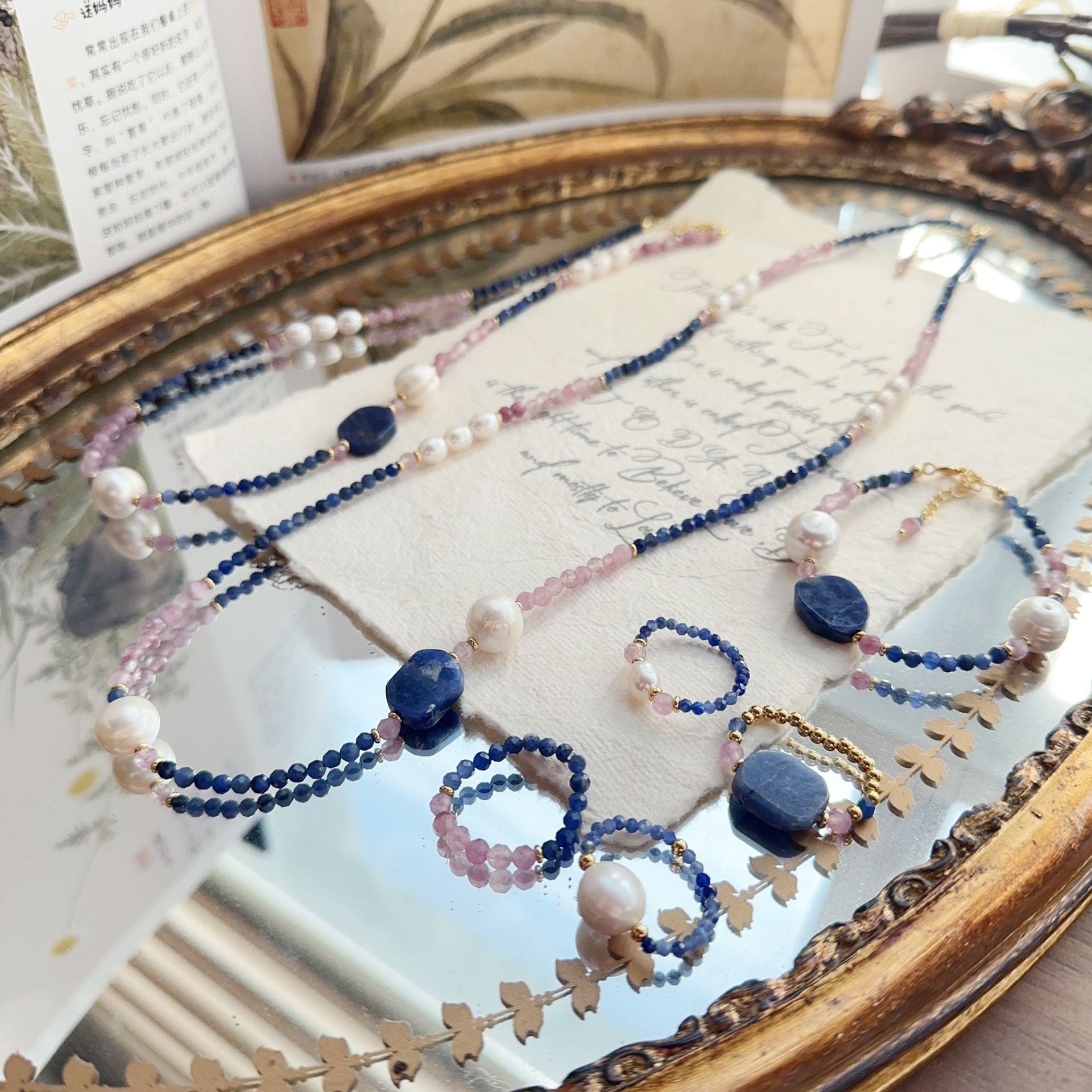 Jekira Kyanite & Rose Quartz Jewelry Set