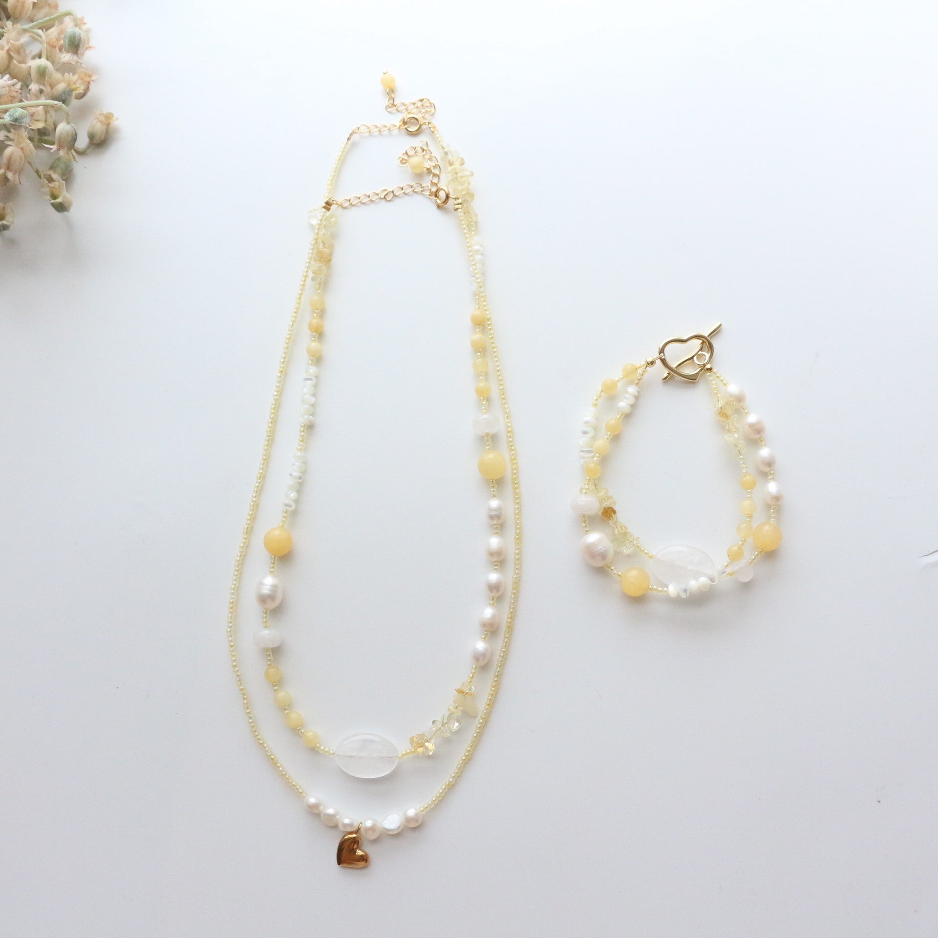 Jekira Citrine & Pearl Jewelry Set