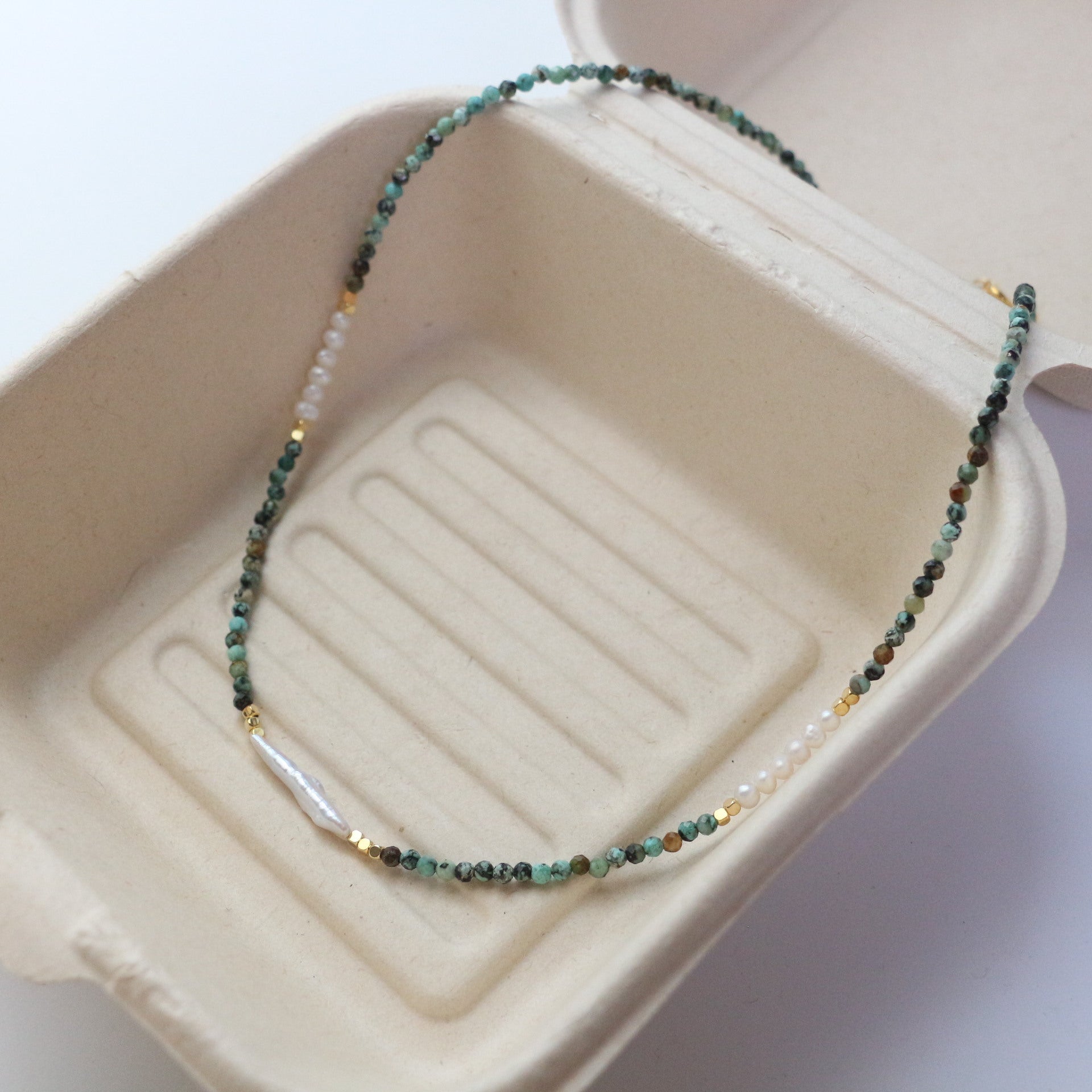 JEKIRA Turquoise & Baroque Pearl Necklace Set