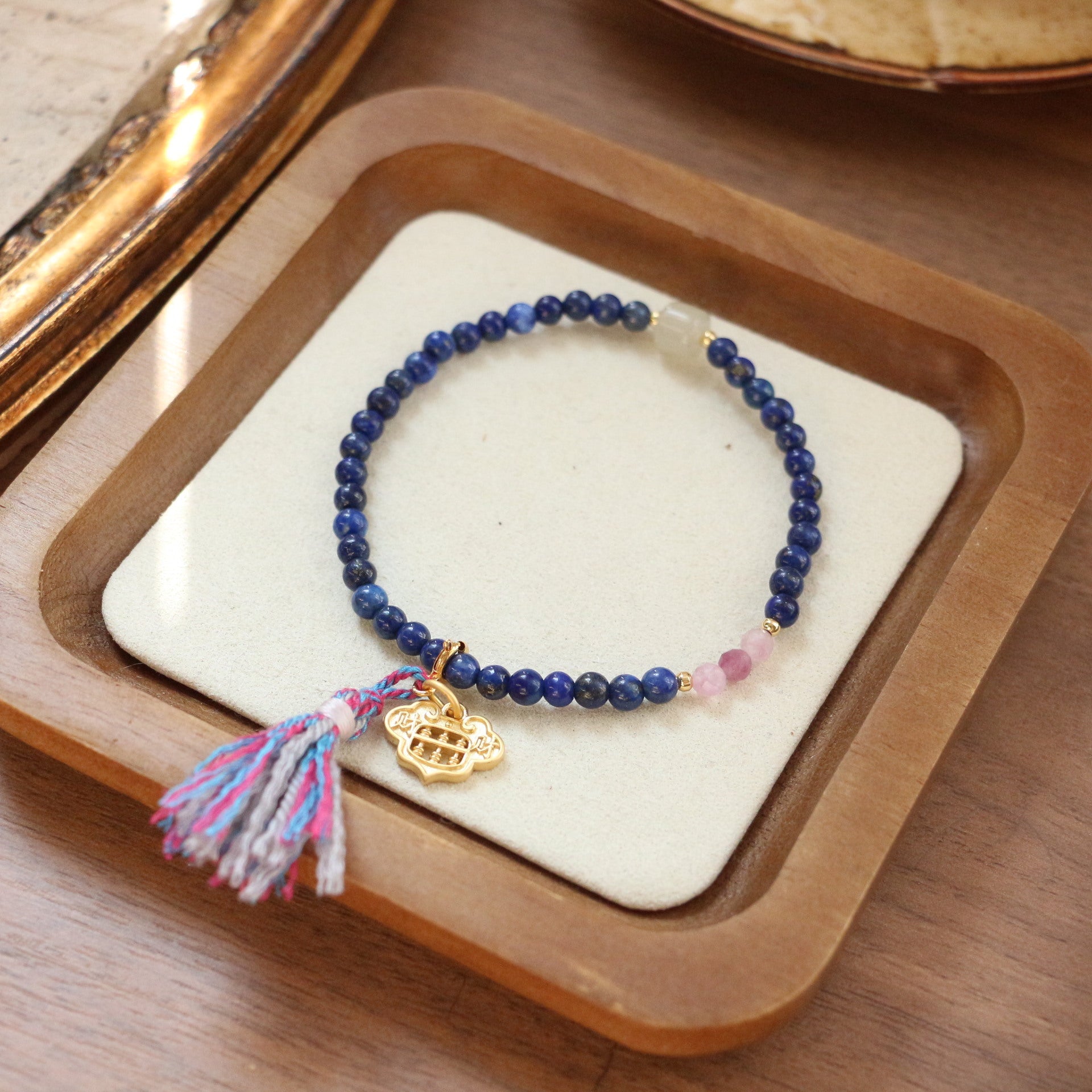 JEKIRA Ethnic Blue Gemstone Ruyi Lock Bracelet