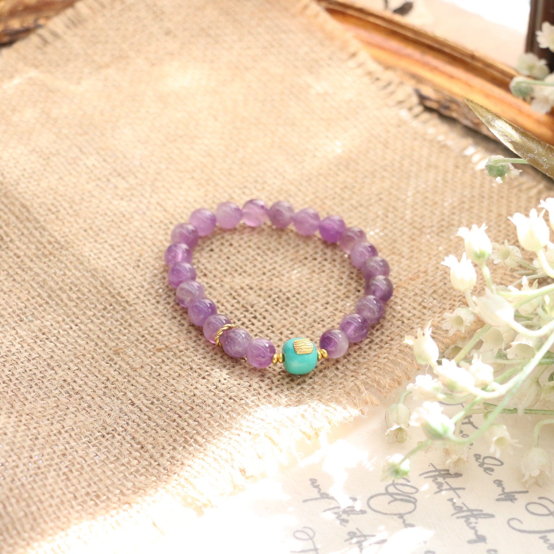 JEKIRA Amethyst & Turquoise Balancing Bracelet