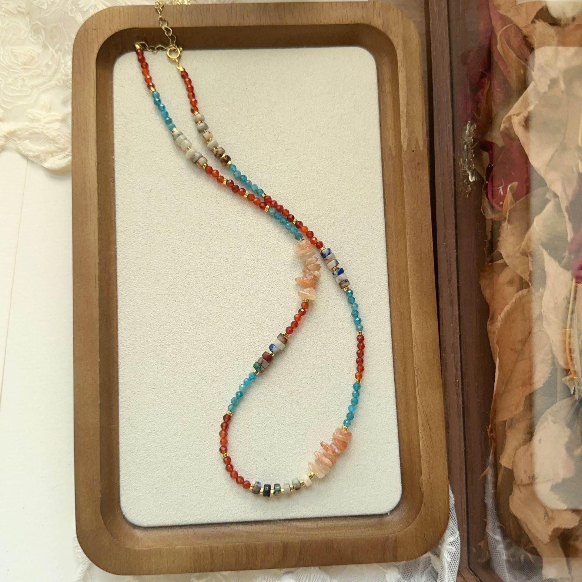 JEKIRA Ethnic Rainbow Gemstone Beaded Necklace