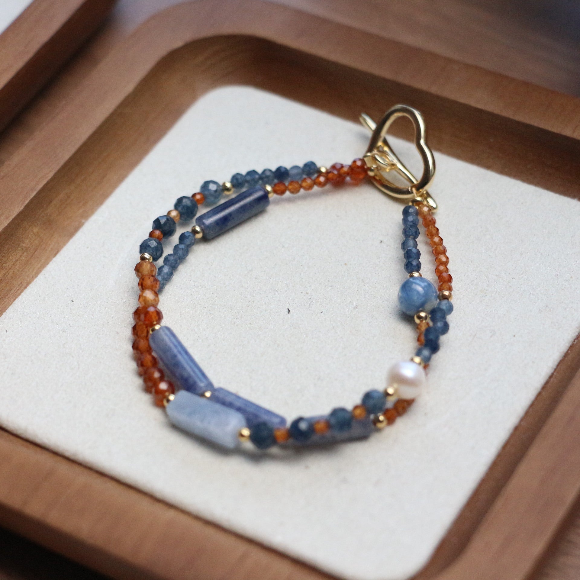 Jekira Blue Gemstone & Red Agate Jewelry Set