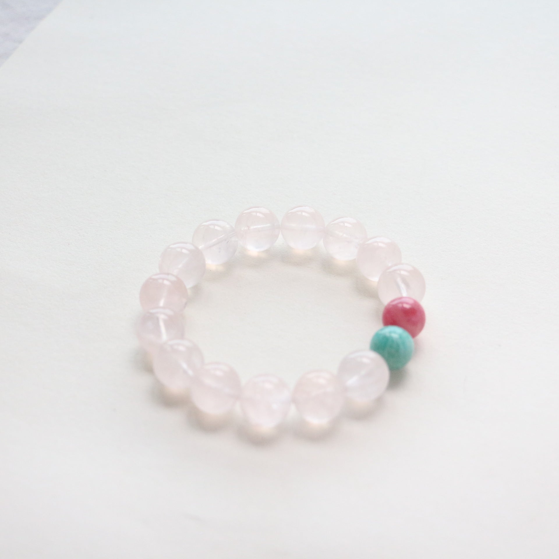 Jekira Rose Quartz Amazonite Stretch Bracelet 15cm/16cm
