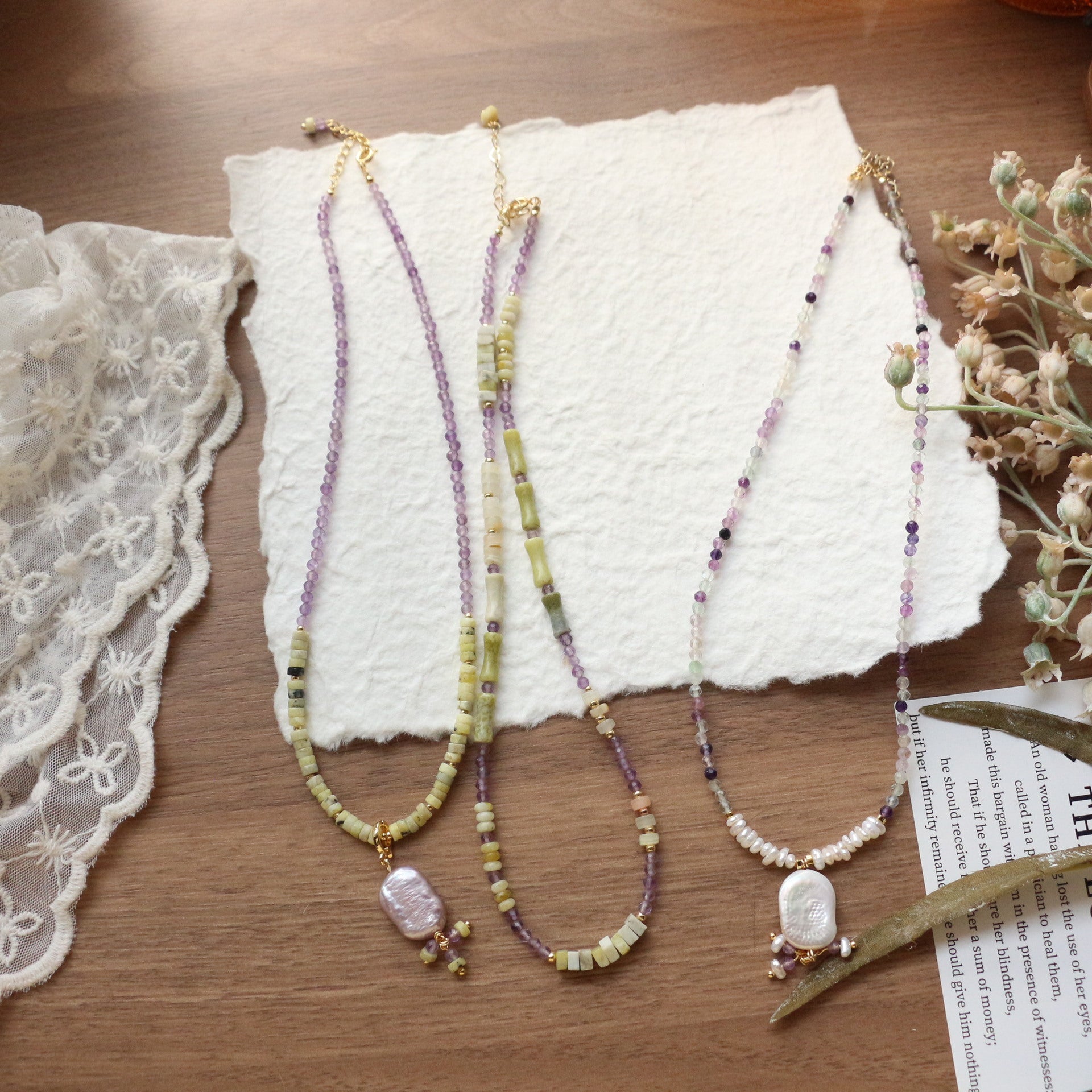 JEKIRA Amethyst & Baroque Pearl Jewelry Set