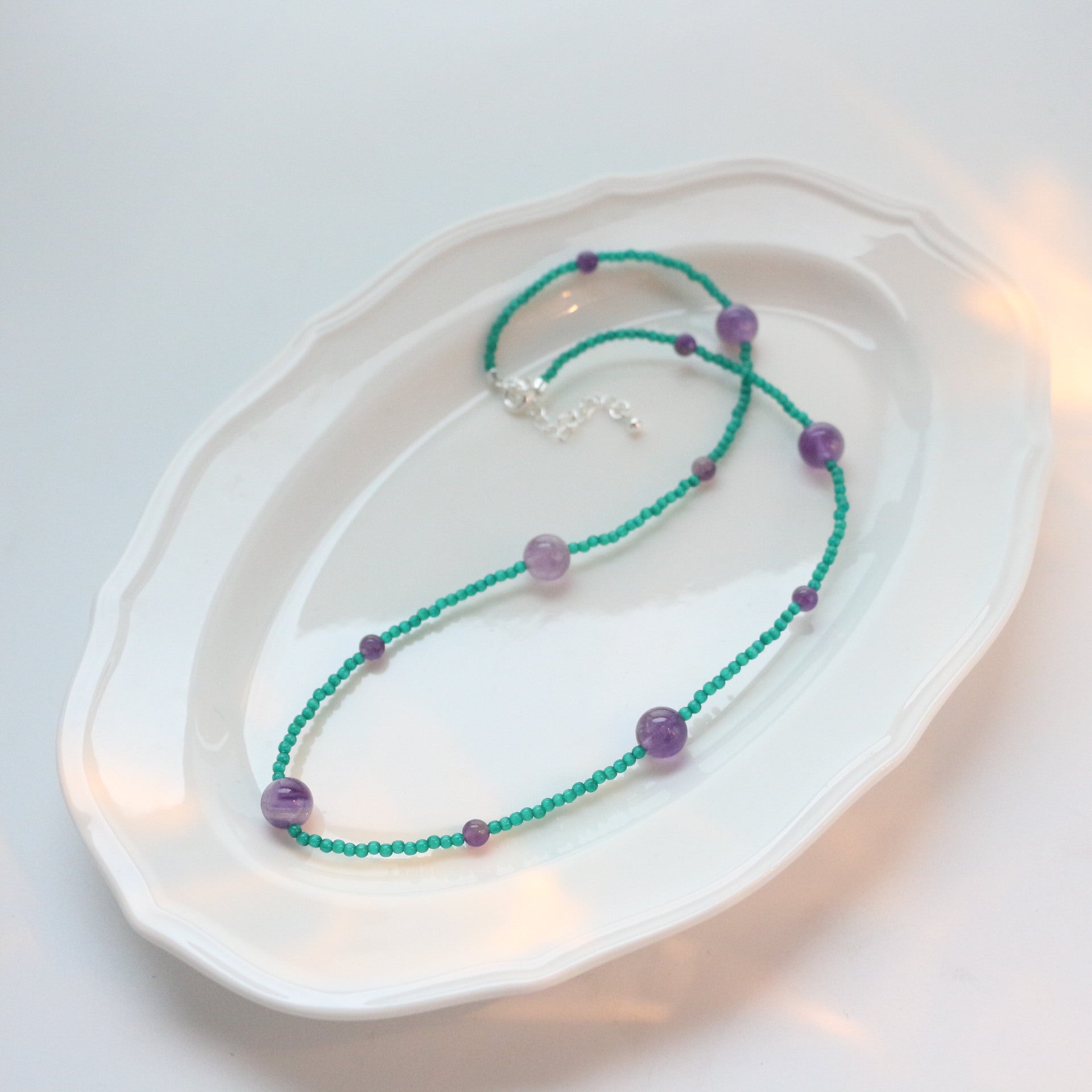 Jekira Amethyst & Green Gemstone Jewelry Set