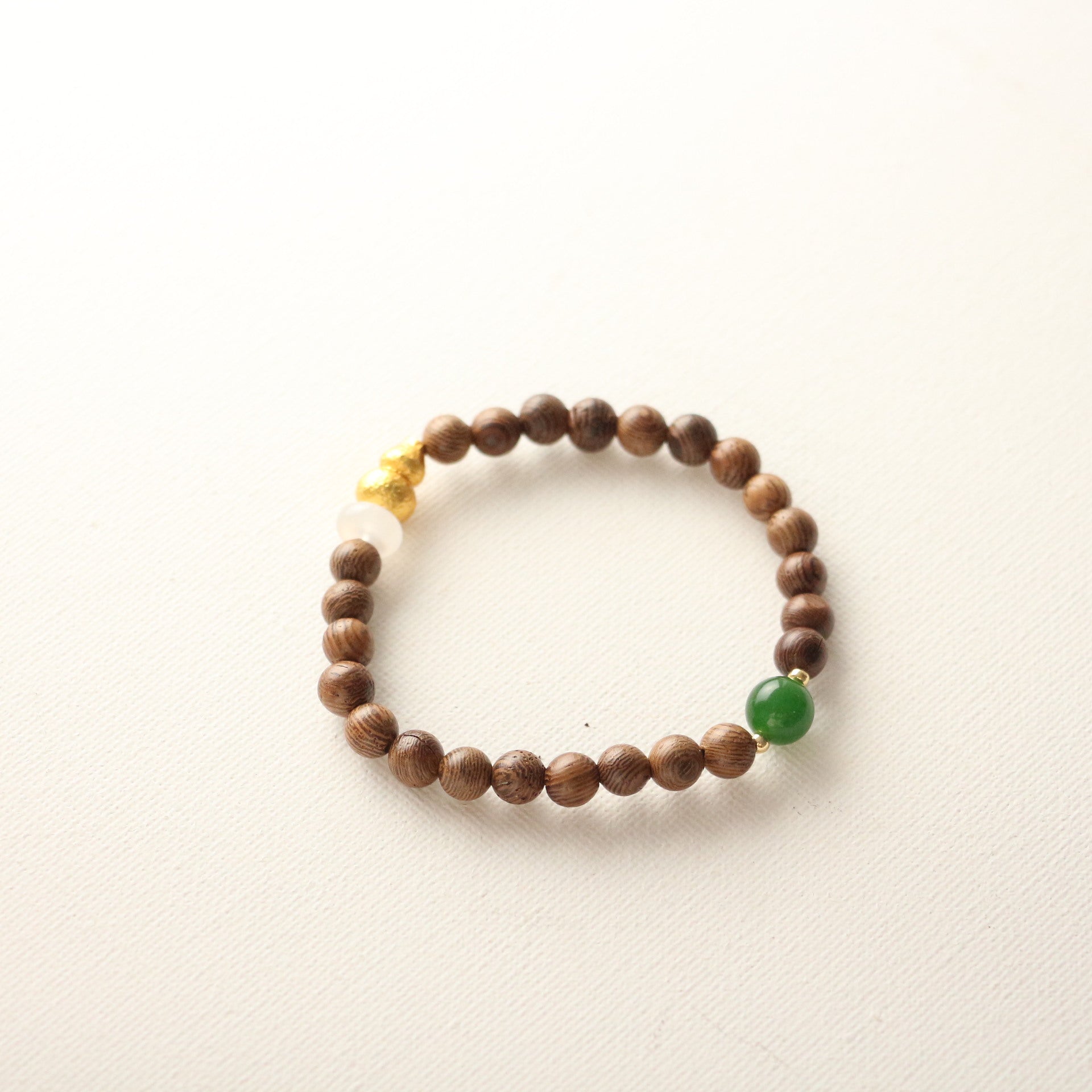 JEKIRA Zen Sandalwood & Green Gemstone Bracelet Set