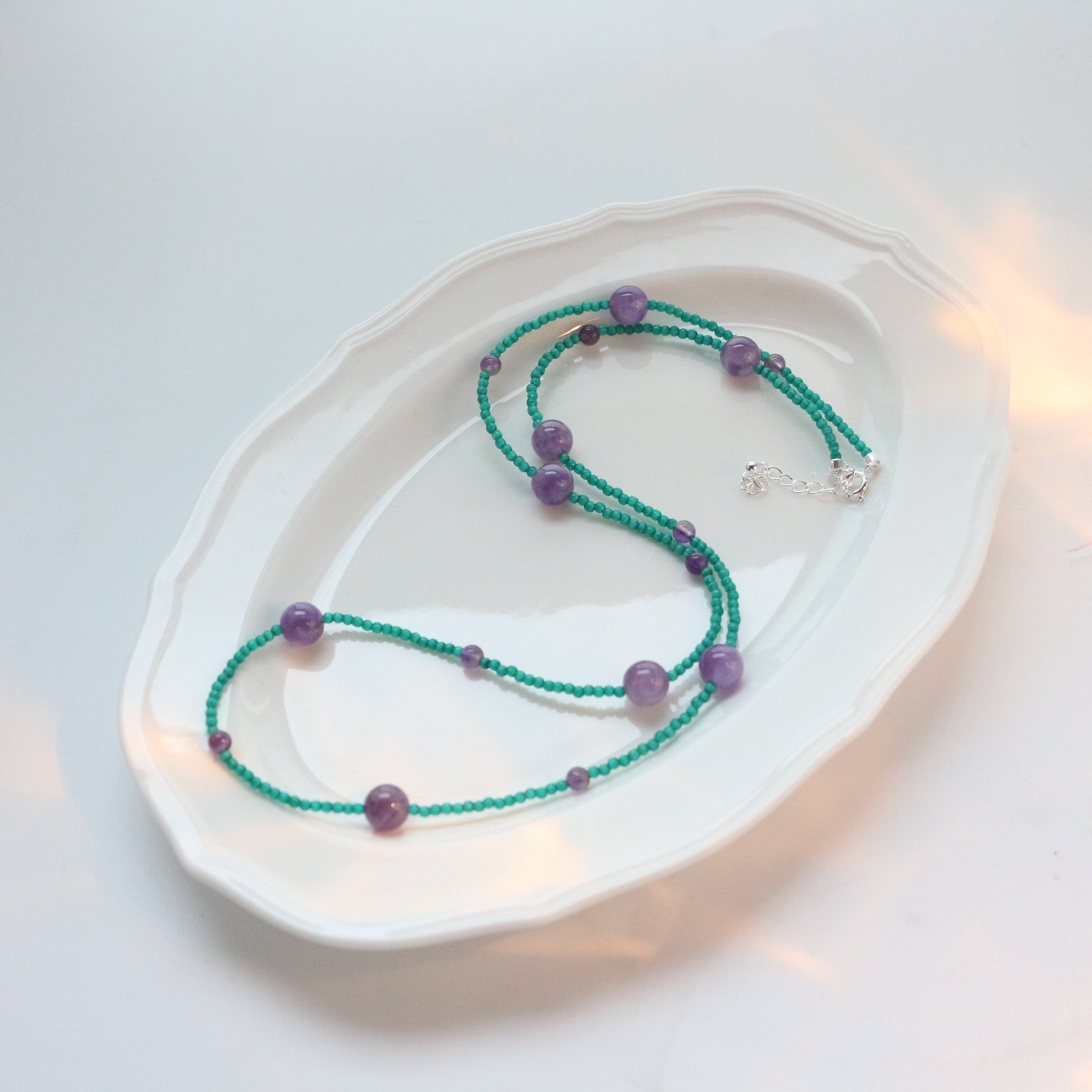 Jekira Amethyst & Green Gemstone Jewelry Set