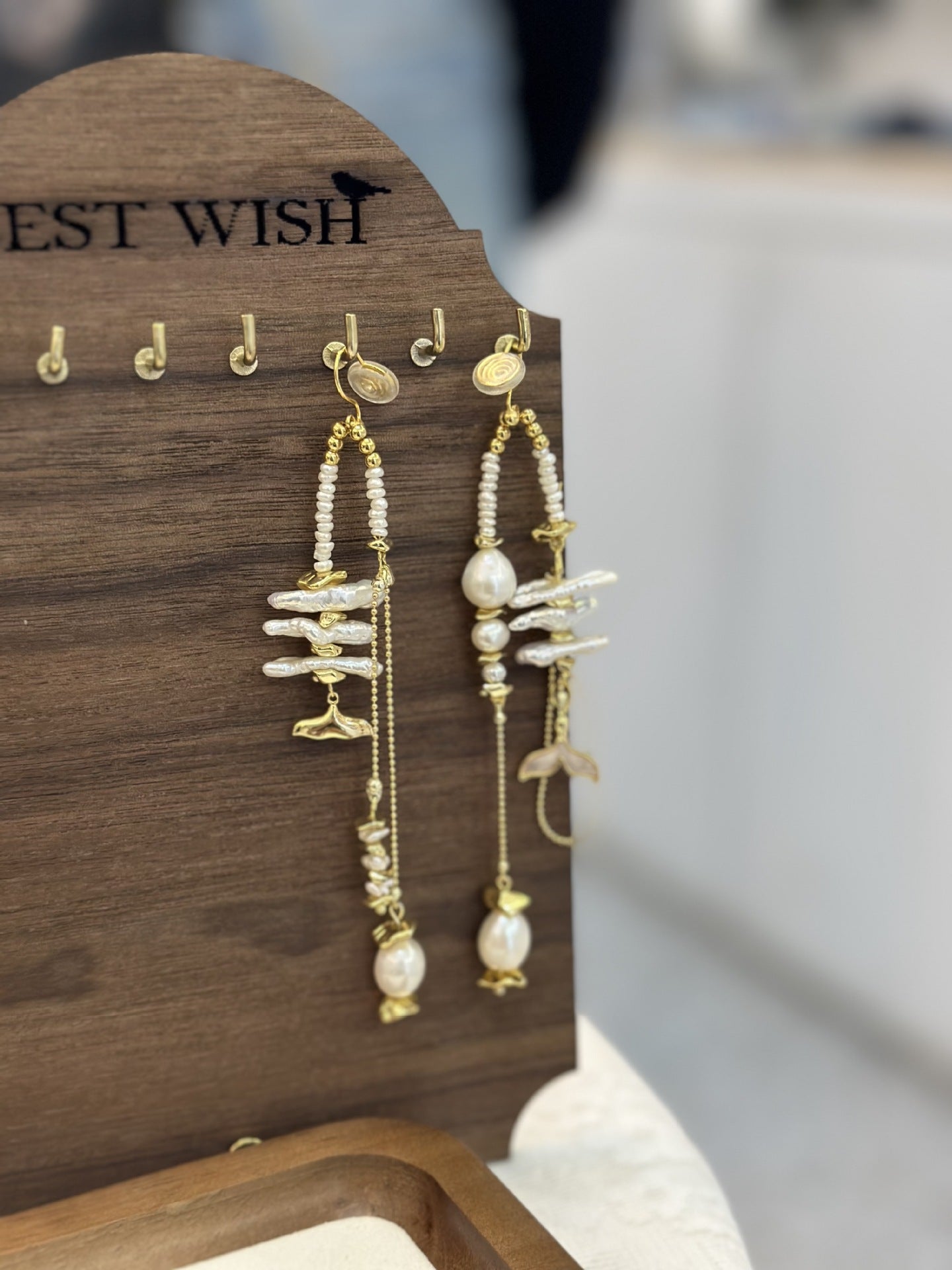 JEKIRA Baroque Pearl Mermaid Tail Drop Earrings