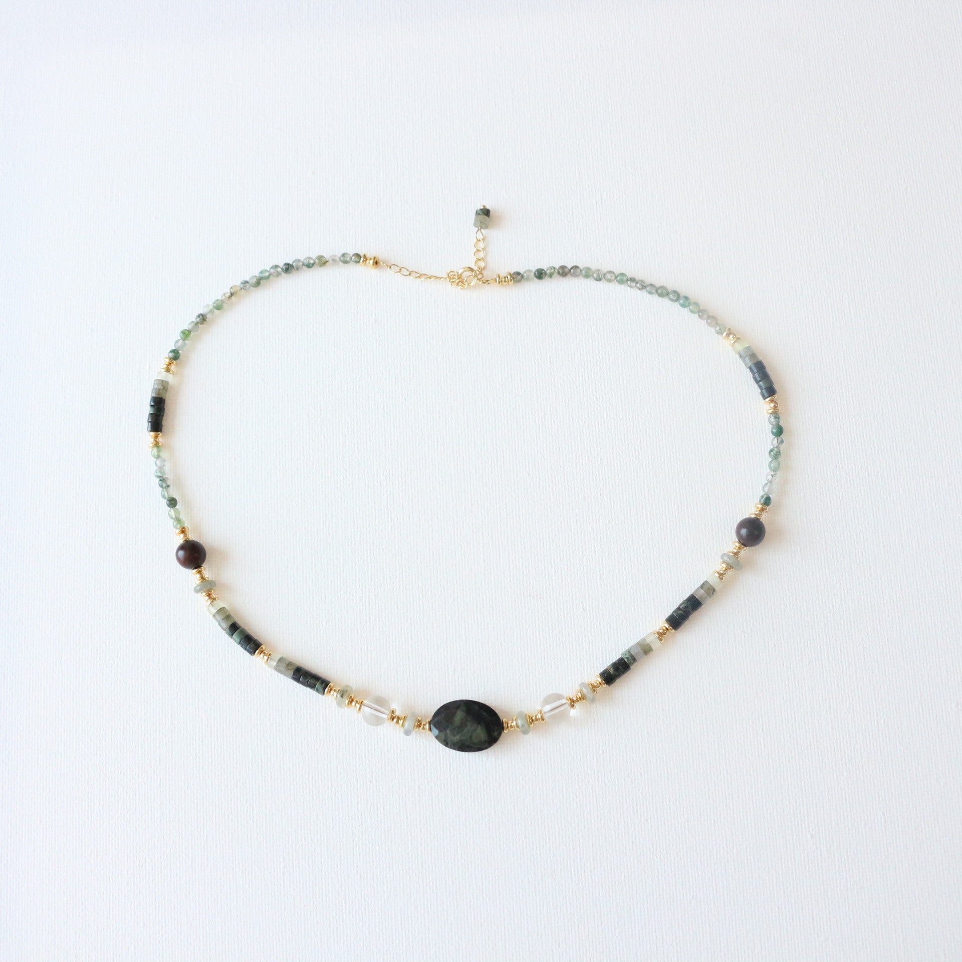 Natural Jasper & Agate Jewelry Set with 18K Gold